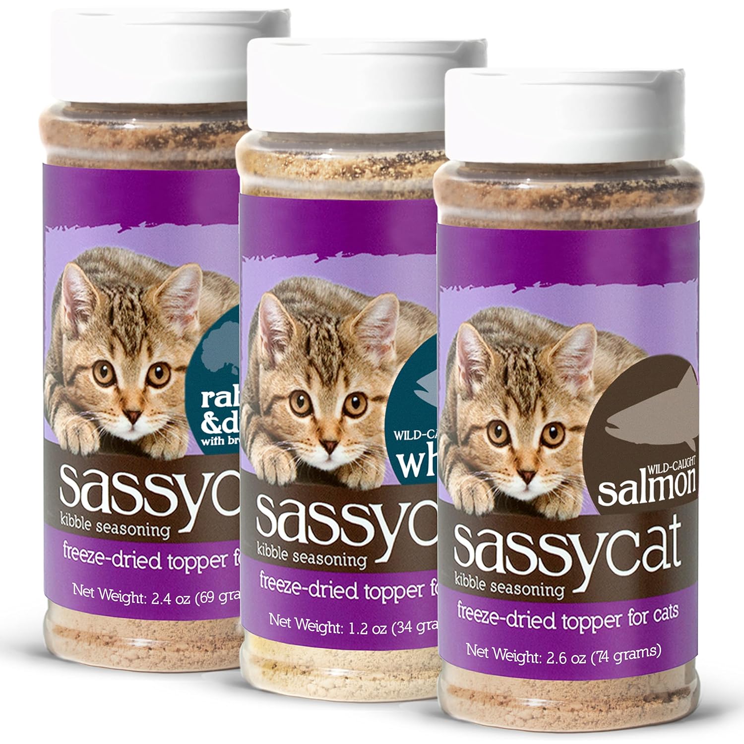 Herbsmith Sassy Cat Kibble Seasoning – Freeze Dried Duck – Cat Food Topper for Picky Eaters – Duck [Bundle x3]