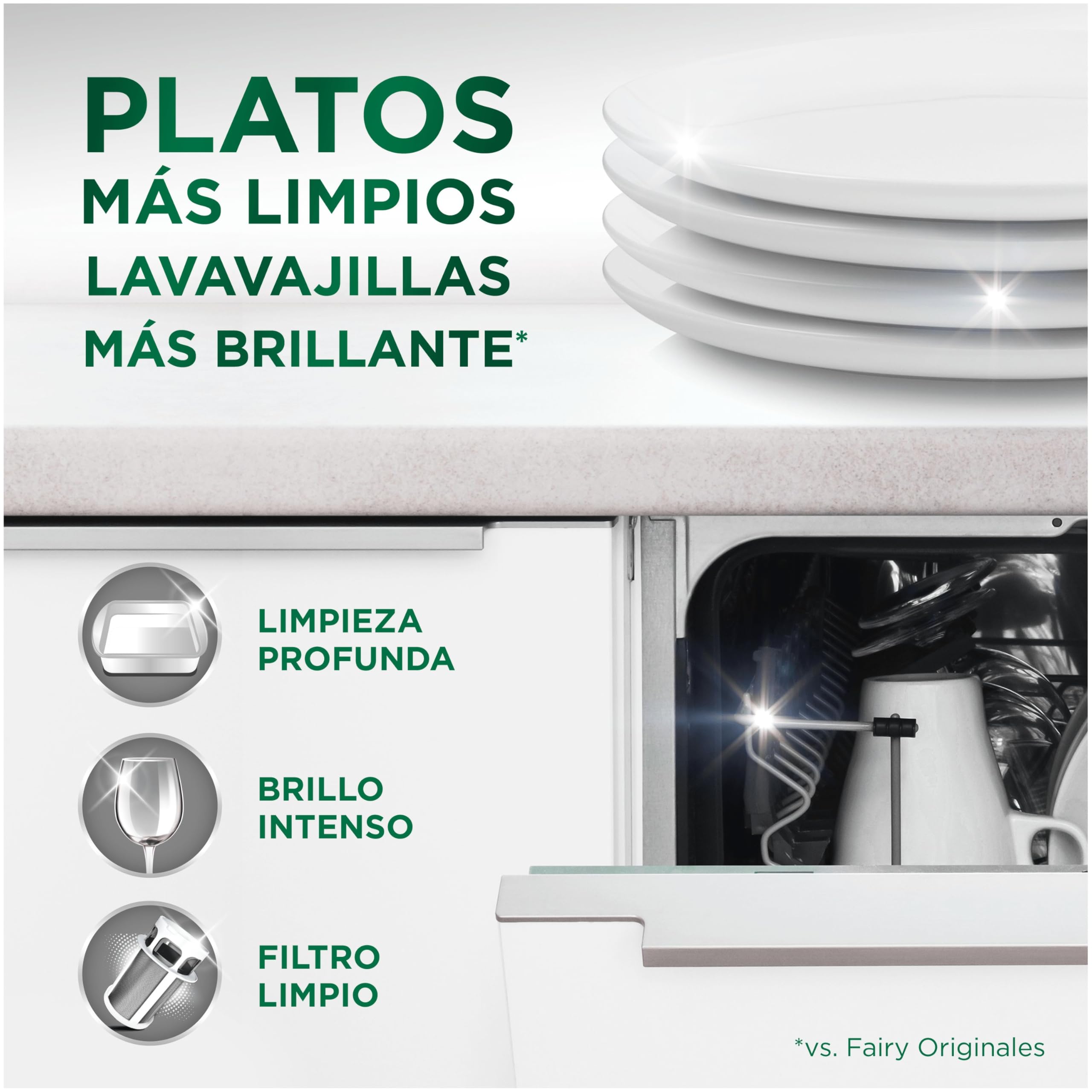 Fairy Platinum Cápsulas De Lavavajillas, Limón, 34 Cápsulas, Potente Incluso Con Los Restos De Comida Más Difíciles, Platos Limpios, Lavavajillas Brillante, Filtro Limpio Sinasa