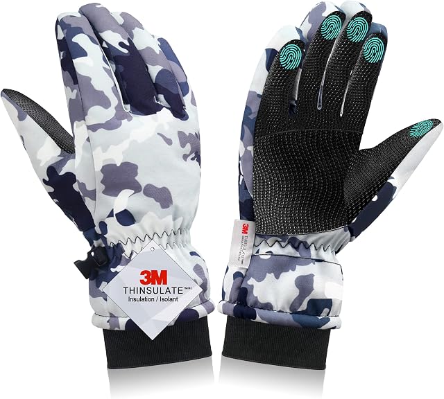 FGDH Winter Gloves for Men Women, -20/-4 Touchscreen Waterproof Thermal Warm Snow Gloves with Cuff Anti Slip for Running Cycling Driving Skiing