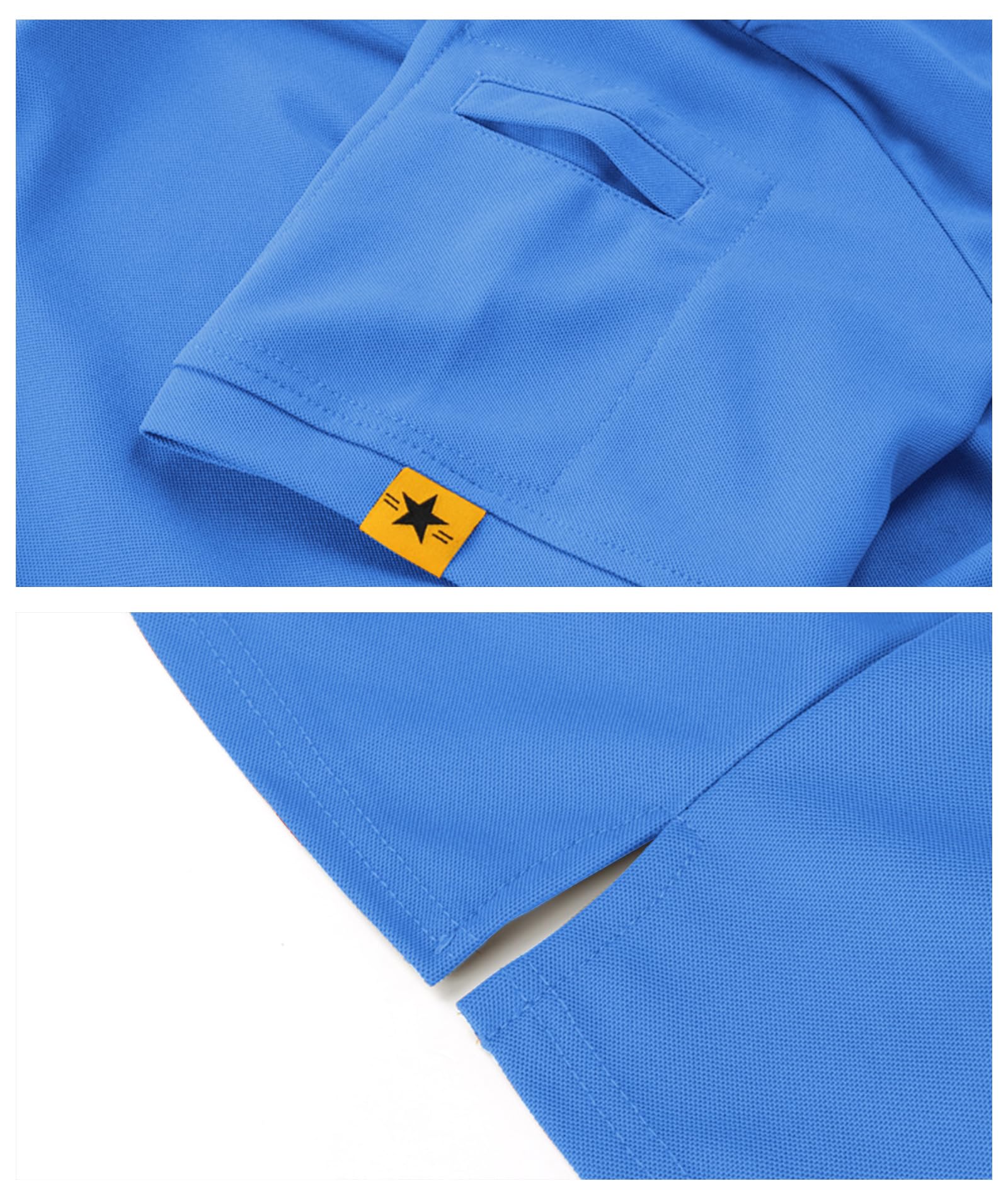 Męska koszulka polo golfowa z krótkim rękawem taktyczne koszulki na co dzień tenis T-shirt, Jasnoniebieski, L