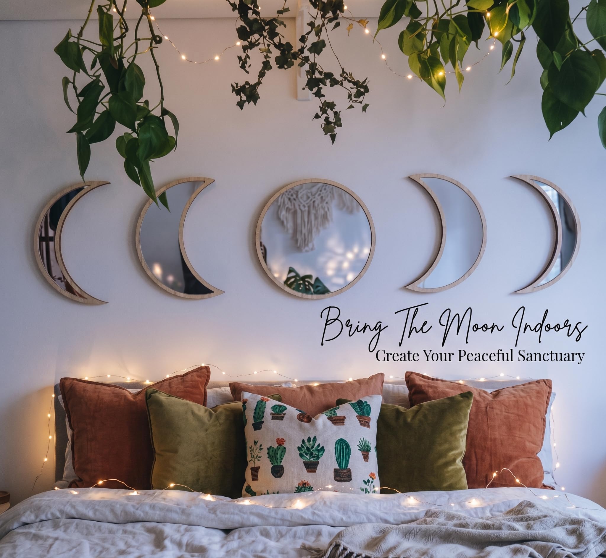 Moon Phase Mirror Set - Aesthetic Wall Decor -3