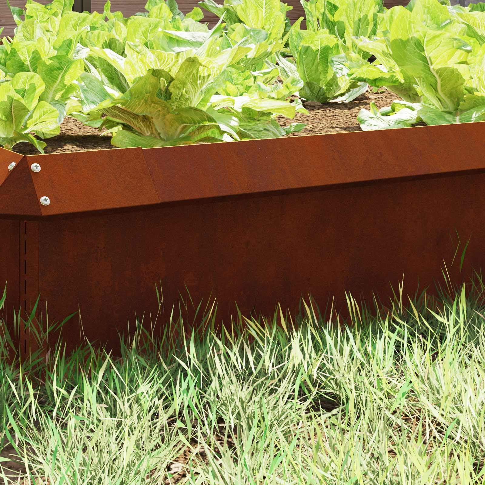 Schneckenzaun 4 STK. aus Wetterfeststahl 50 x 3,5 x 25 cm, robuster Schneckenschutz für Gartenbeete, witterungsbeständige Barriere für Pflanzen
