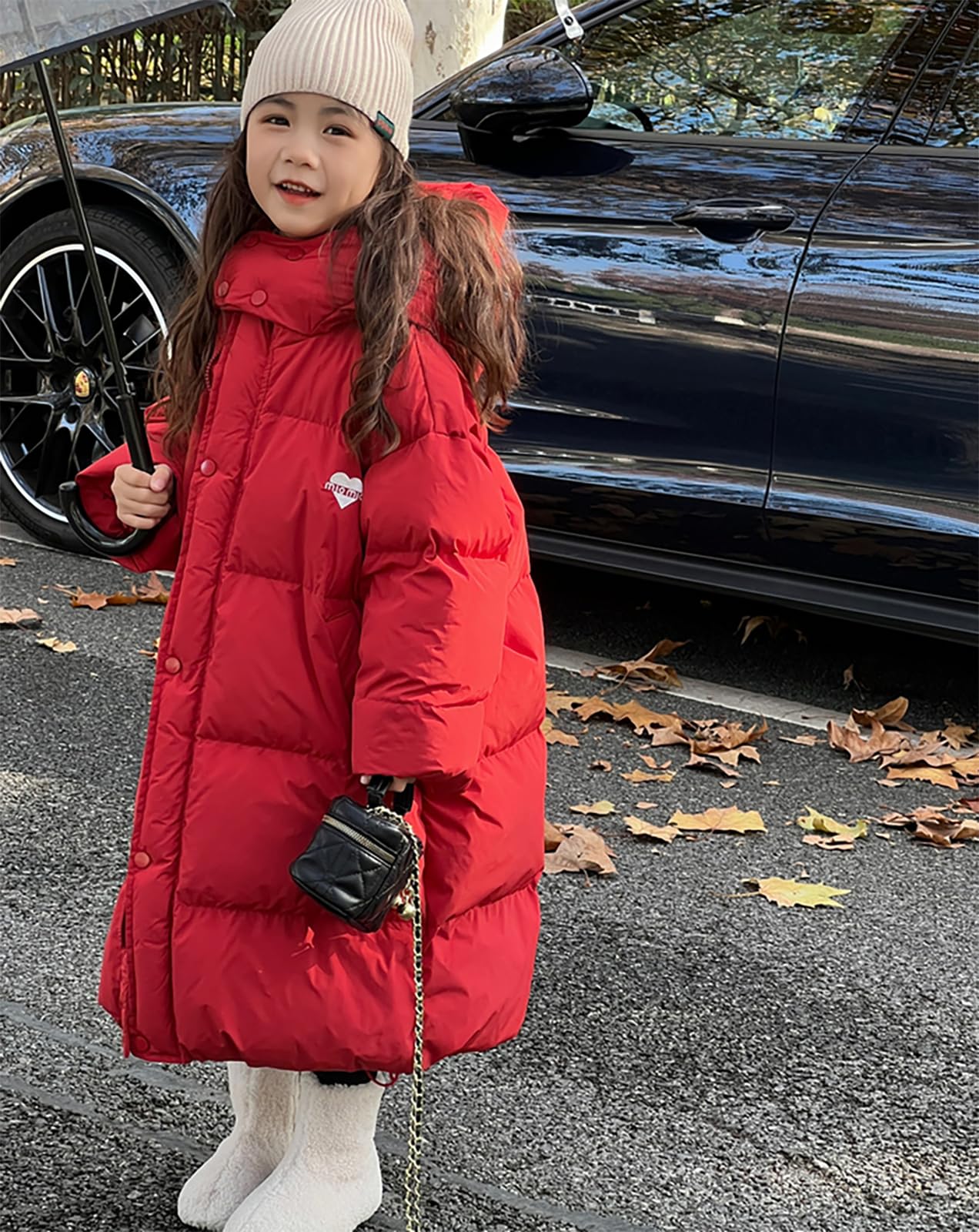 Cappotto da ragazza, piumino per ragazze, caldo, giacca invernale, giacca per bambini con cappuccio a metà lungo, parka spessa, abbigliamento da sci