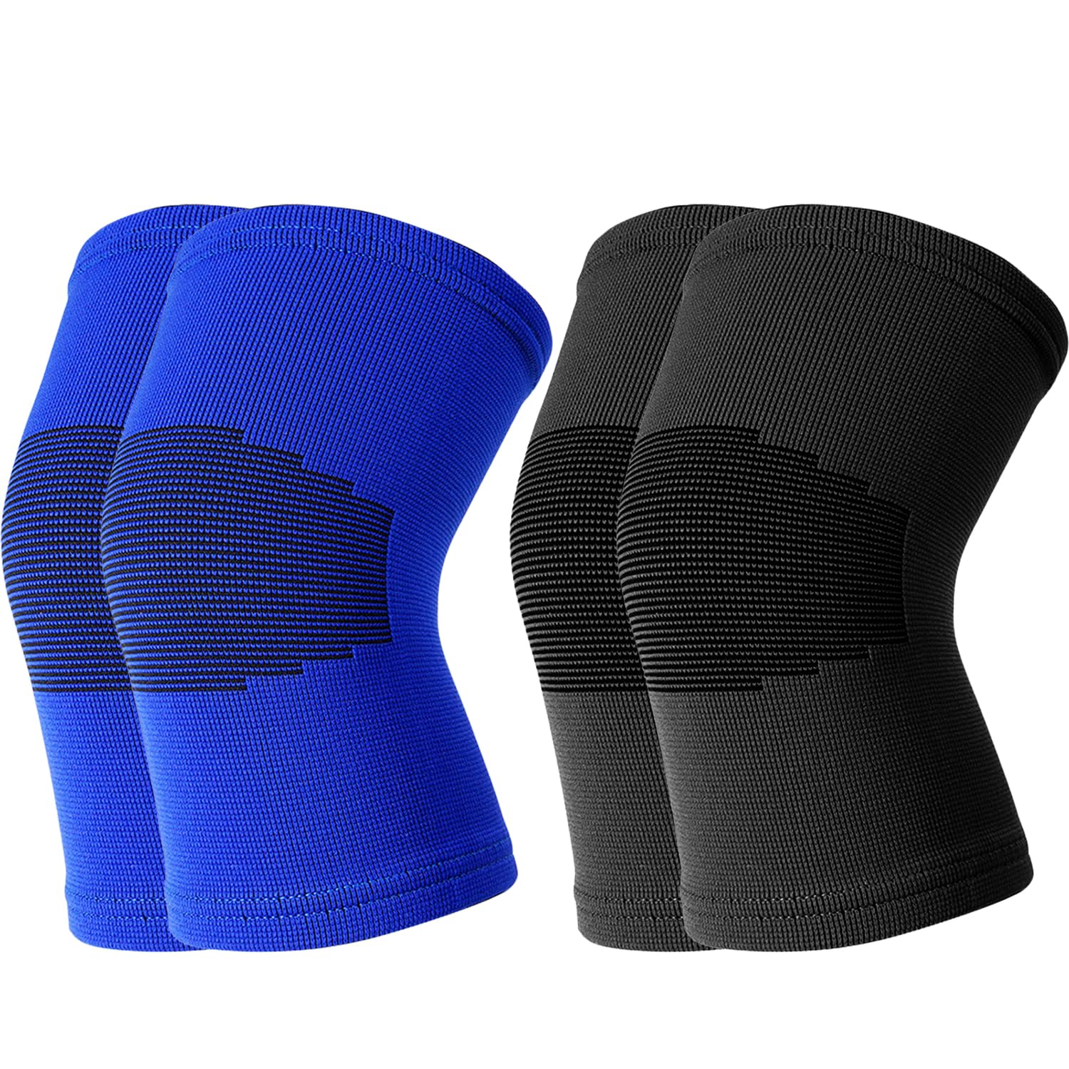 elook 2Pairs Knee Pads for Kids, Nylon Volleyball Knee Pads for Dancers, Flexible Elastic Breathable Knee Sleeve Brace for Running, Basketball, Weightlifting, Gym, Sports- M