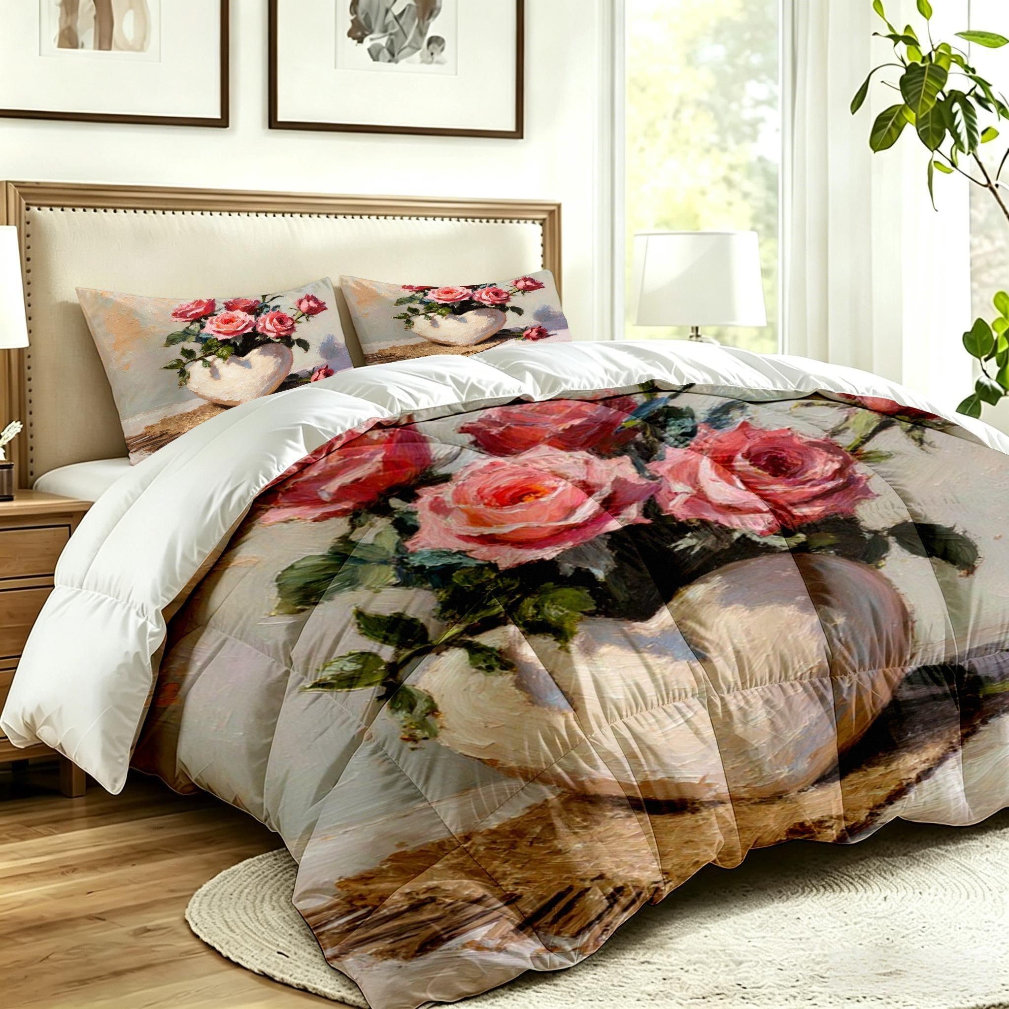 Grandi Dimensioni Piumino 260x240 cm Rosa con 2 Federe-A173