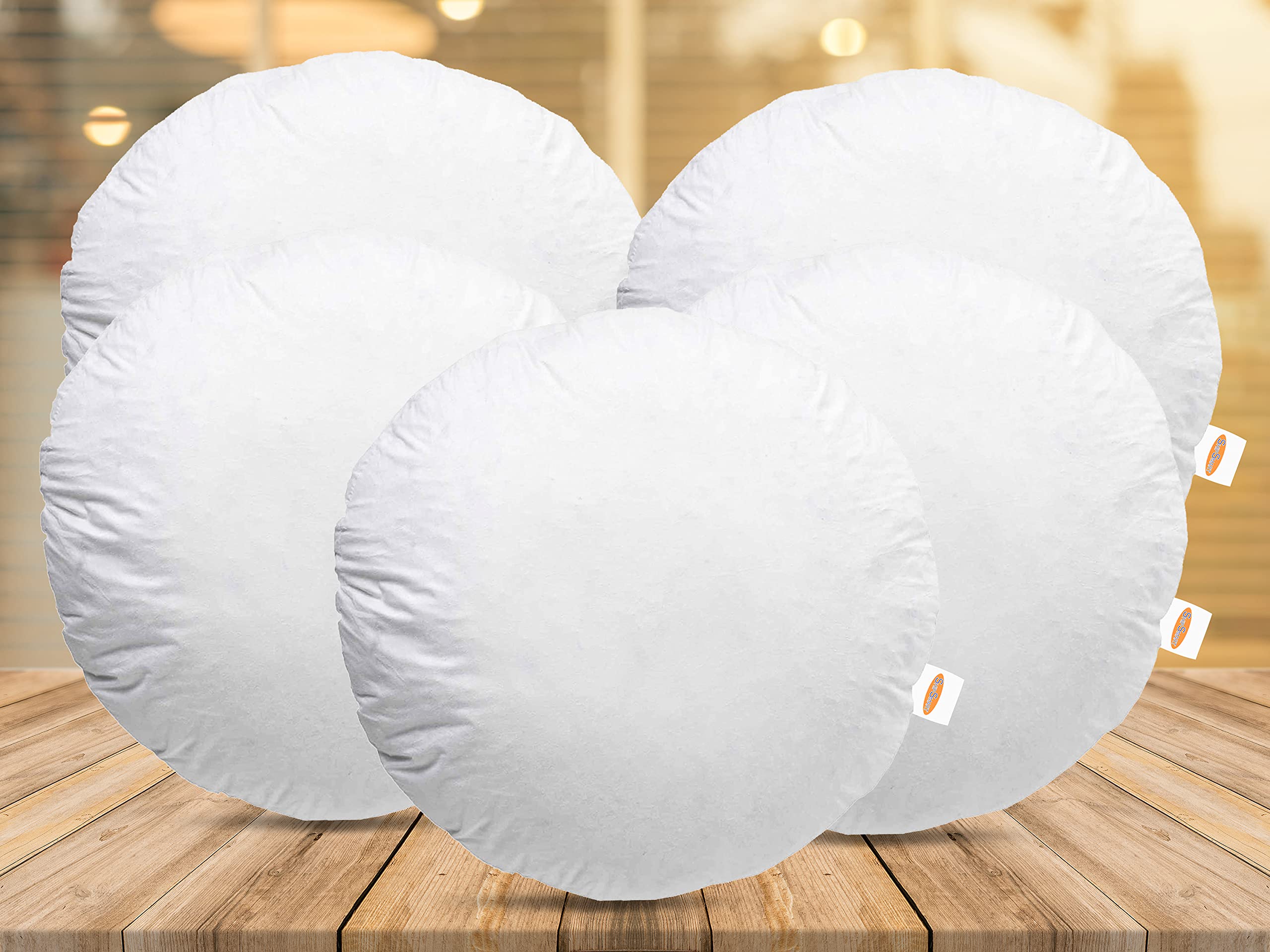 Ship Smart Rotto Vaccum Packed Fiber Round Cushion Pillow Inserts or Fillers for Sofa & Bed - Pack of 5, 16" X 16" (White, SSRotto_Round516Flr0001) (B0B1BB1MB8) Amazon Price History, Amazon Price Tracker