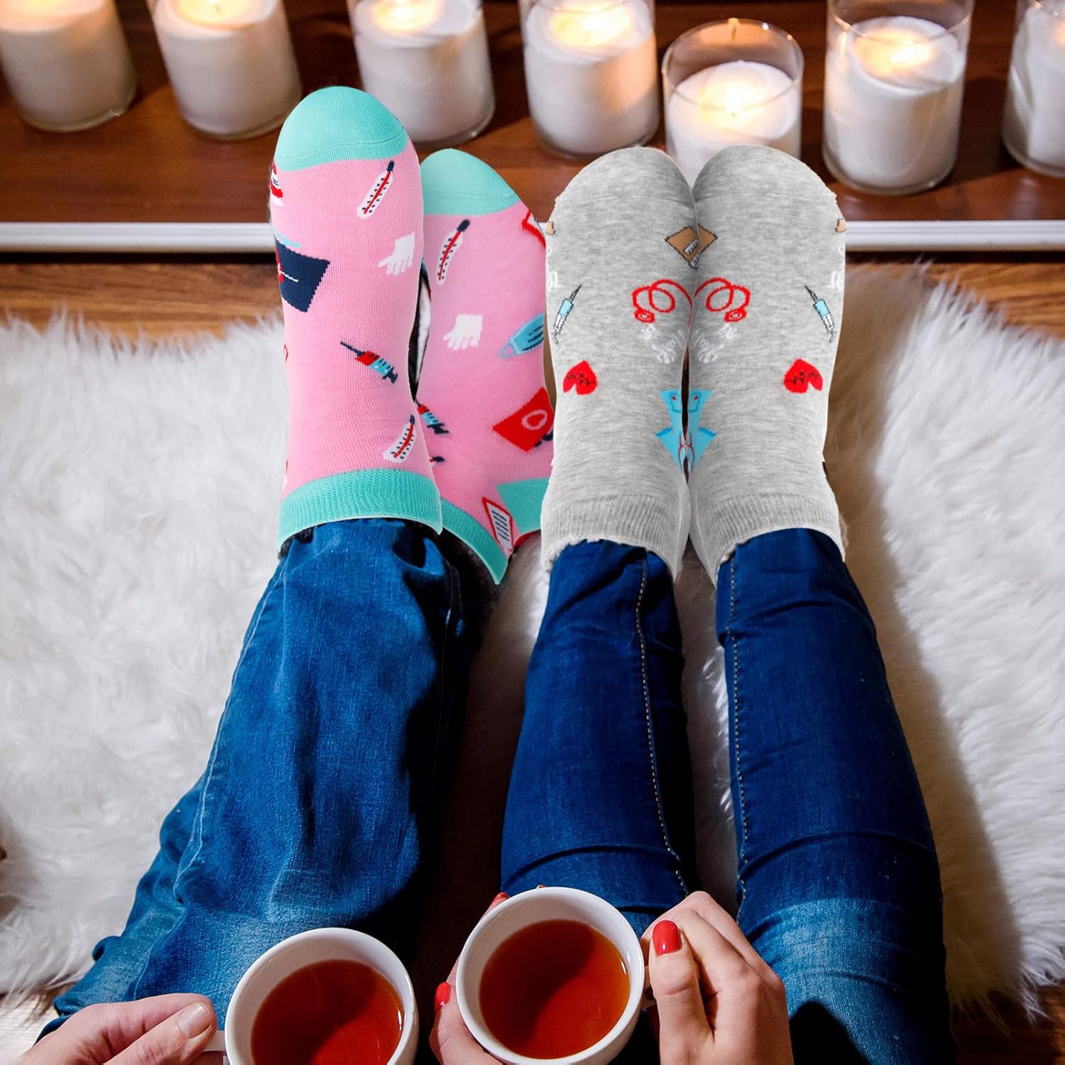 Retisee 8 Pairs Novelty Nurse Socks Nurse Appreciation Gifts for Women Cute Occupation Medical Socks for Nurses Doctor Hospital Workers - Image 5