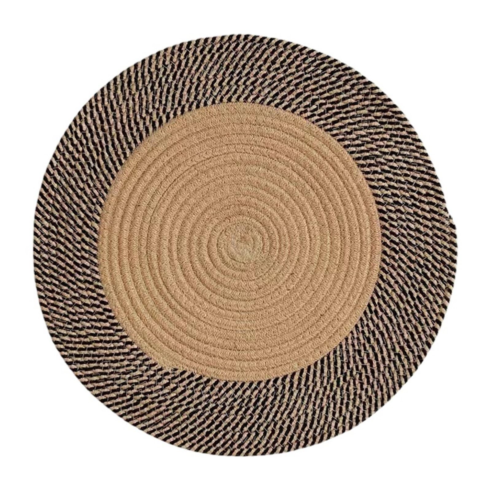 Tapis de sol rond antidérapant en lin pour une entrée de maison accueillante