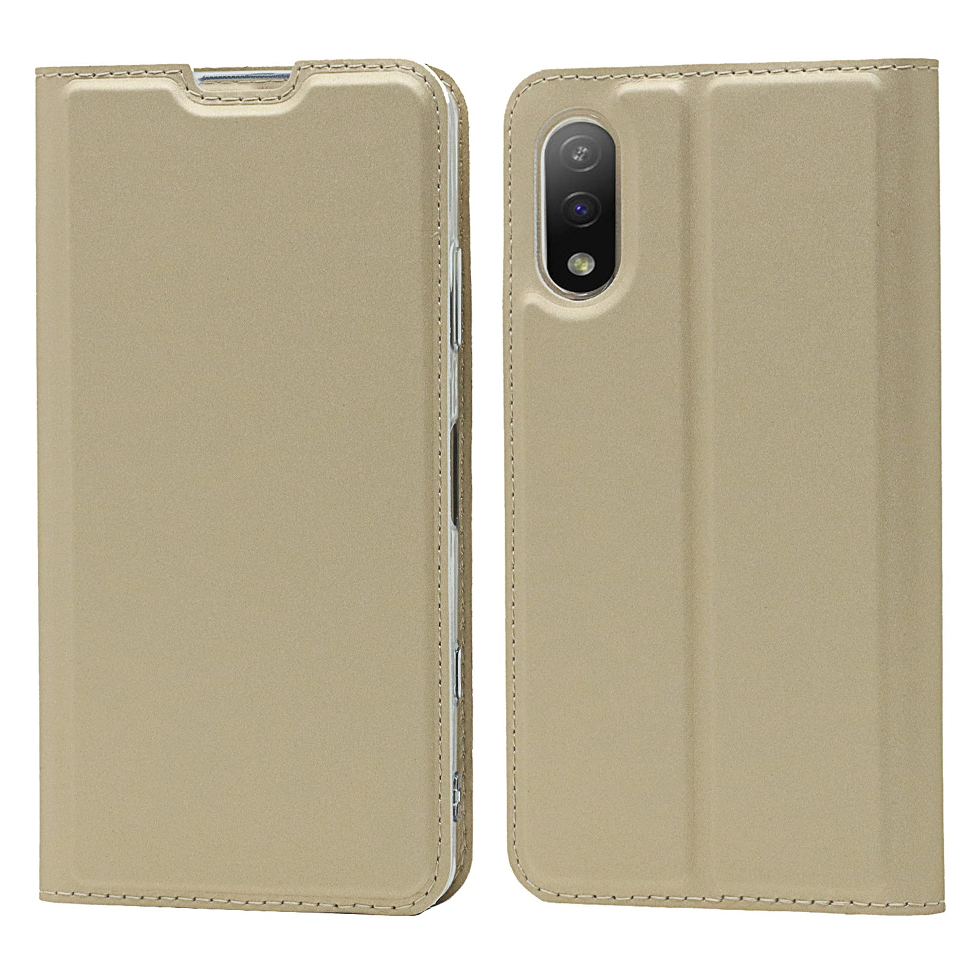 Xperia Ace II SO-41B ケース 手帳型 カバー ソニー エクスペリア エース ii 手帳ケース so-41b case Zouzt 高級PUレザー ベルト無し マグネット カード収納 スタンド機能 二つ折り 薄型軽量 耐汚れ 耐衝撃 防塵 人気 4色 金色