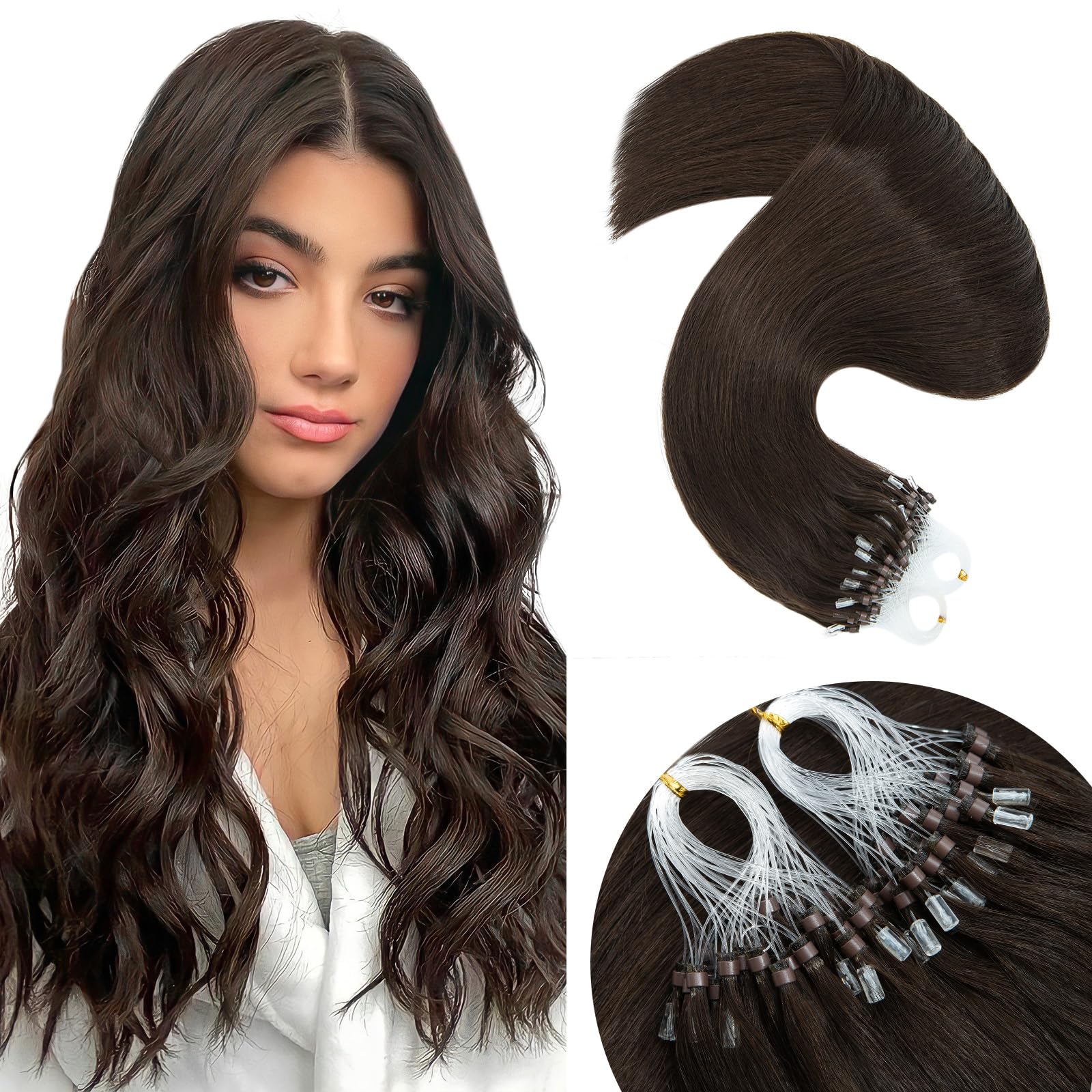 Elailite Micro Loop Hair Extensions Real Human Hair 1g 50 Strands