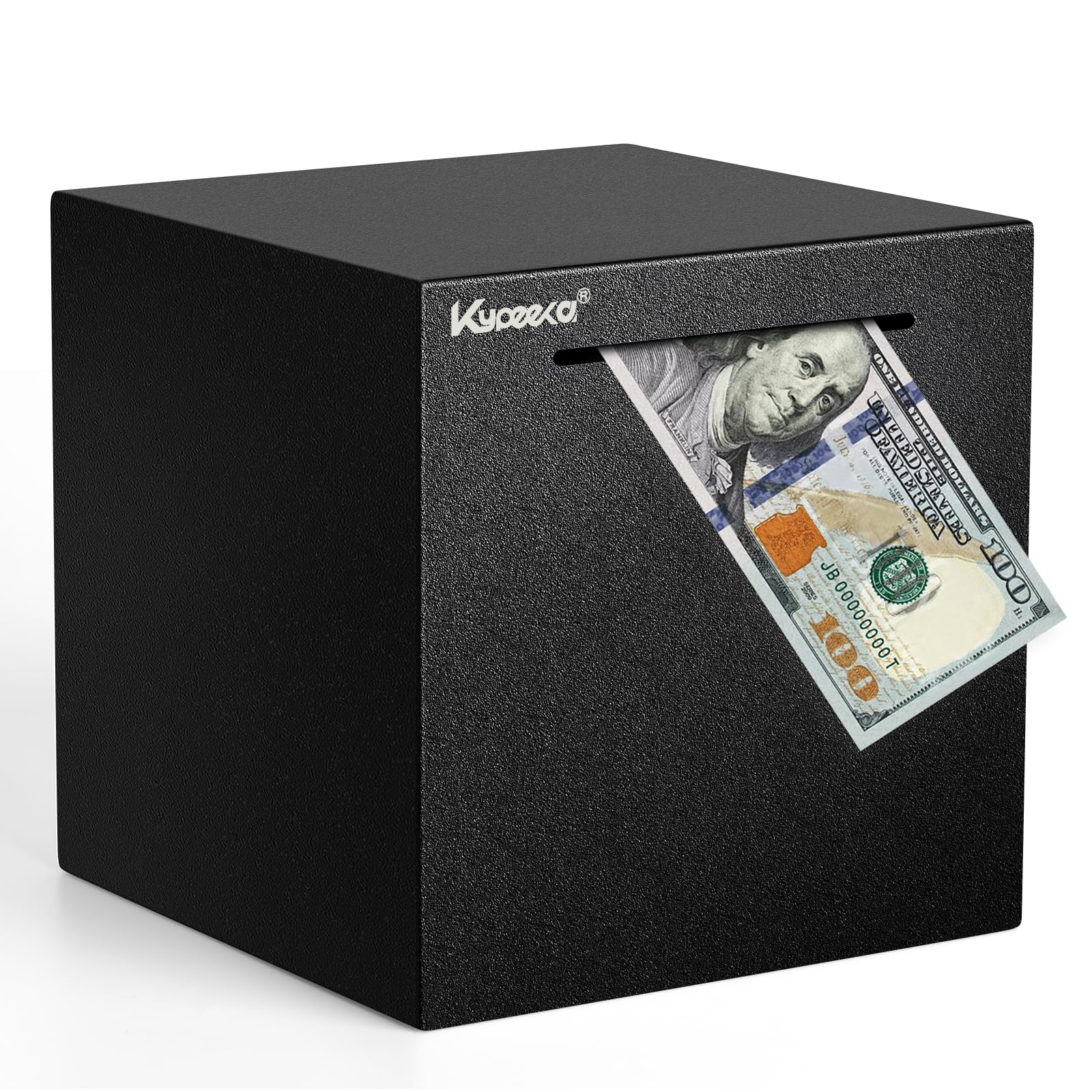 Adults Piggy Bank Must Break to Open, Unbreakable Stainless Steel Piggy Bank for Adults, Metal Savings Box for Cash Saving (Black, 5.9 inch)