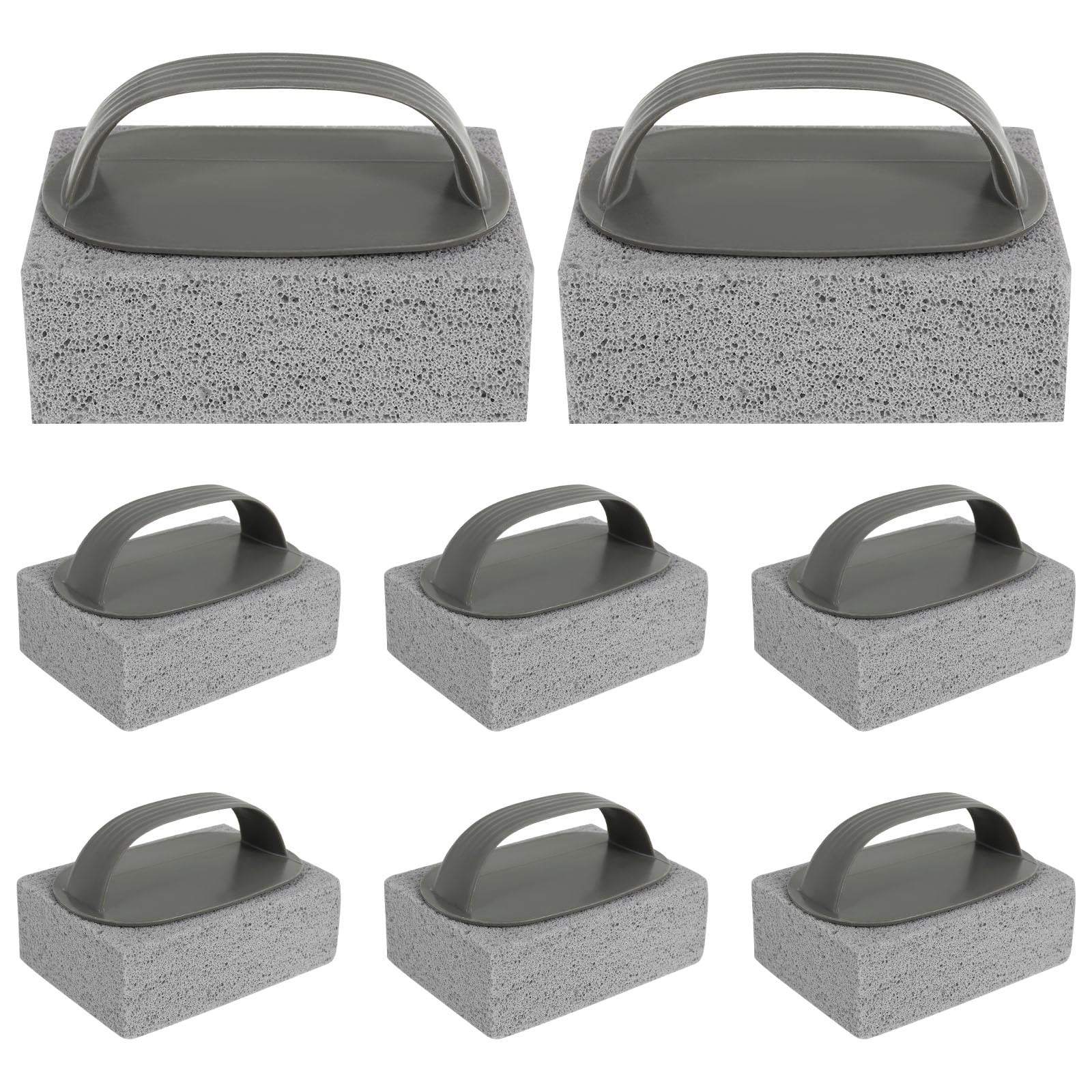NZWBSHSSP 8 Pack Grill Cleaning Pumice Stone with Handle Griddle Cleaner Brick Block BBQ Cleaning Tool Remove Grease Oil Stains for Barbeque Griddle/Flat Top Grill/Racks