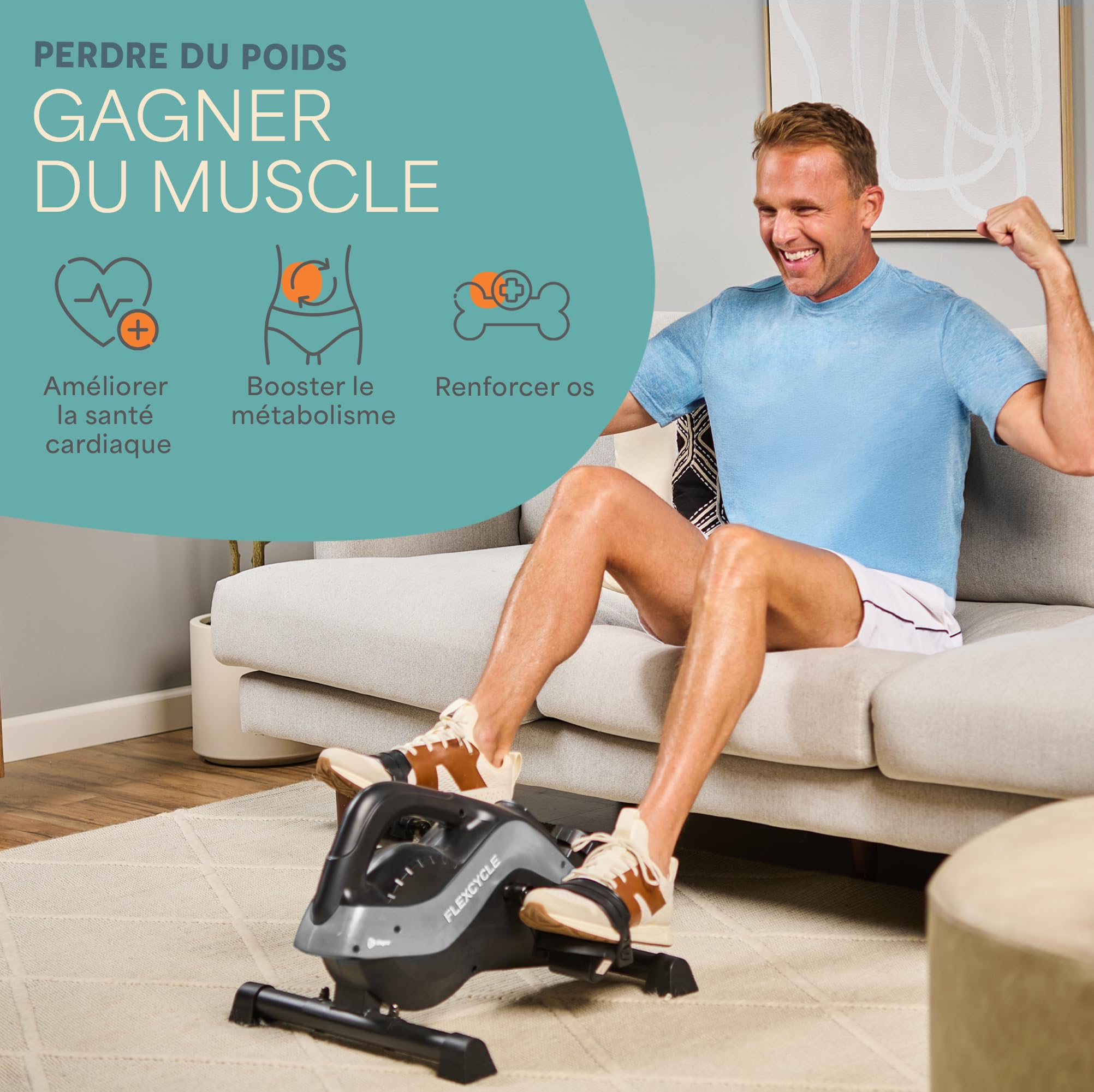 Lifepro Flexcycle Pédale d'exercice sous Le Bureau – Vélo D'appartement Magnétique Stationnaire avec Écran LCD Et Bandes De Résistance pour La Récupération des Bras Et des Jambes Et Thérapie –