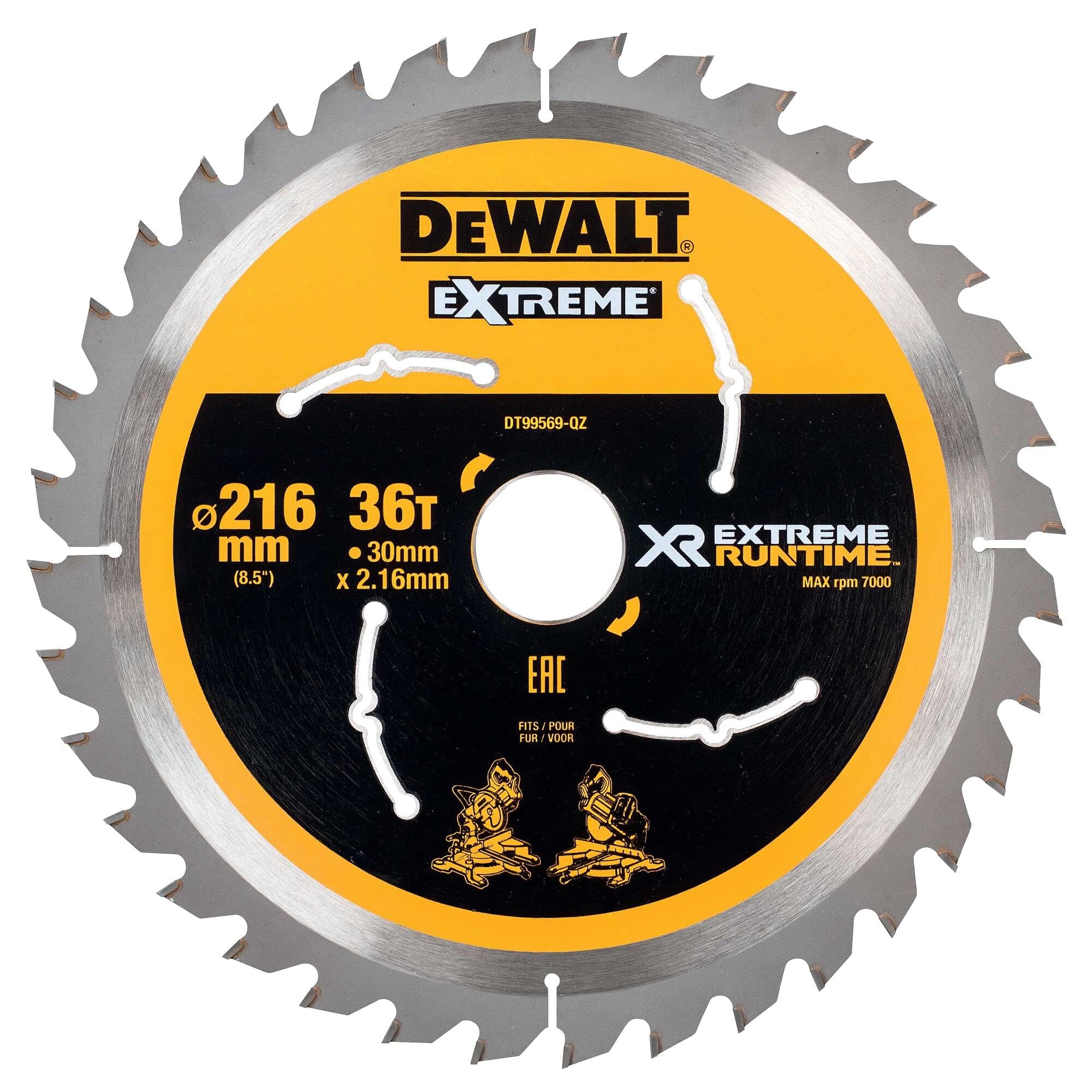 DeWalt DT99569-QZ Extreme Runtime Circular Saw Blade 216mm x 30mm 36T (3 Pack)