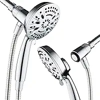 AquaDance Novo sistema de ancoragem magnético – Chuveiro portátil de alta pressão com 8 ajustes com face gigante de 12,7 cm, suporte magnético, mangueira de aço inoxidável extra-longa de 182,8 cm / acabamento totalmente cromado