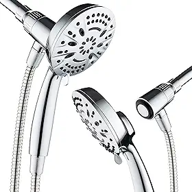 AquaDance Novo sistema de ancoragem magnético – Chuveiro portátil de alta pressão com 8 ajustes com face gigante de 12,7 cm, suporte magnético, mangueira de aço inoxidável extra-longa de 182,8 cm / acabamento totalmente cromado
