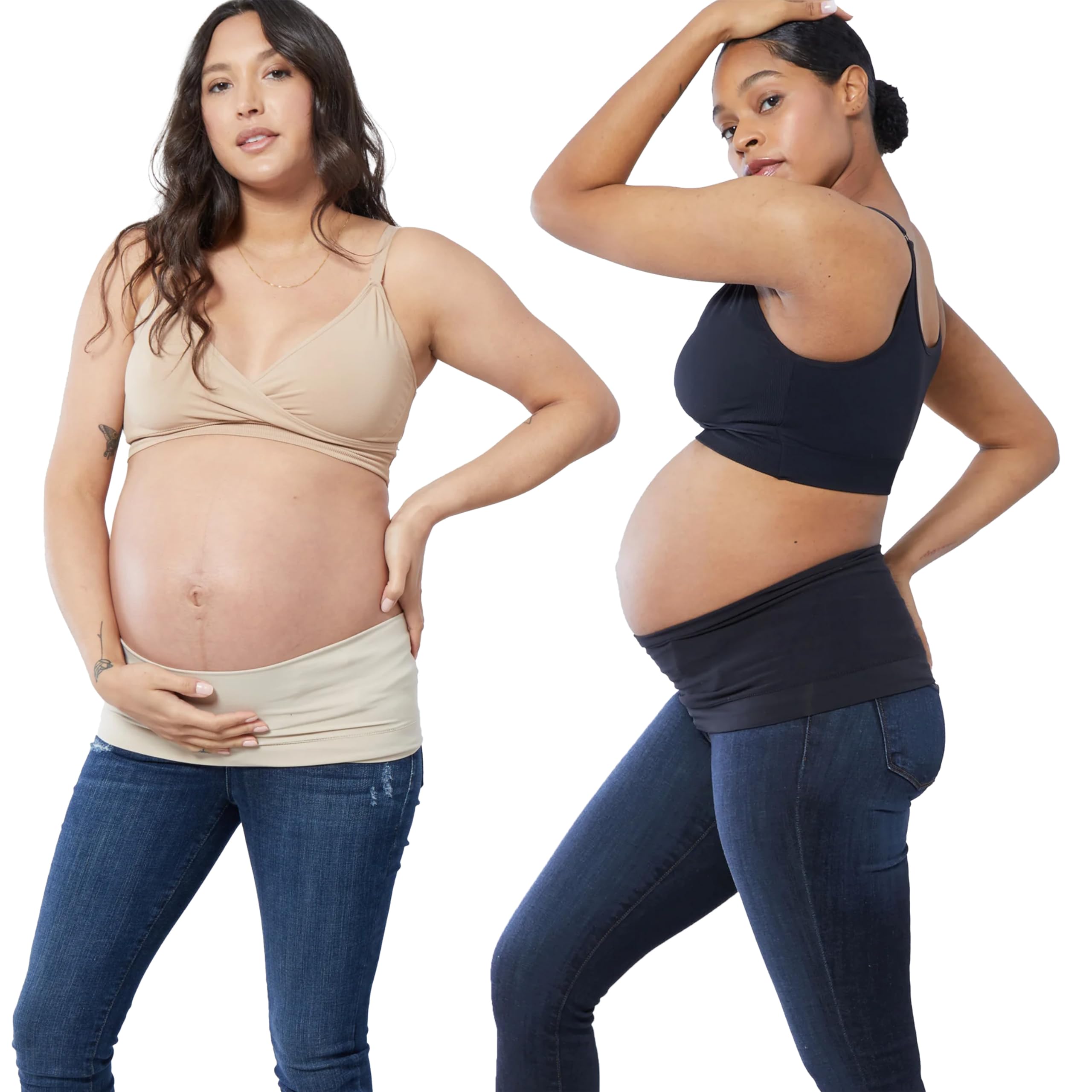 Ingrid & Isabel Bellaband - Seamless Maternity Belly Band for Women - Essential Pregnancy Postpartum Jeans & Pants Extender