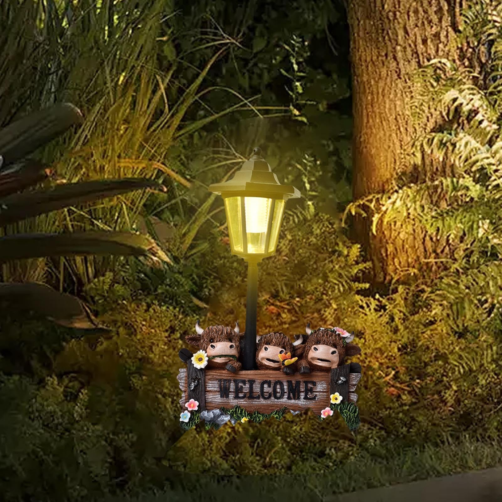 Generico Decorazione da Giardino Scozzese | Decorazione Originale in Resina Animale - Luminosa Solare Collezionabile per Esterni da Giardino