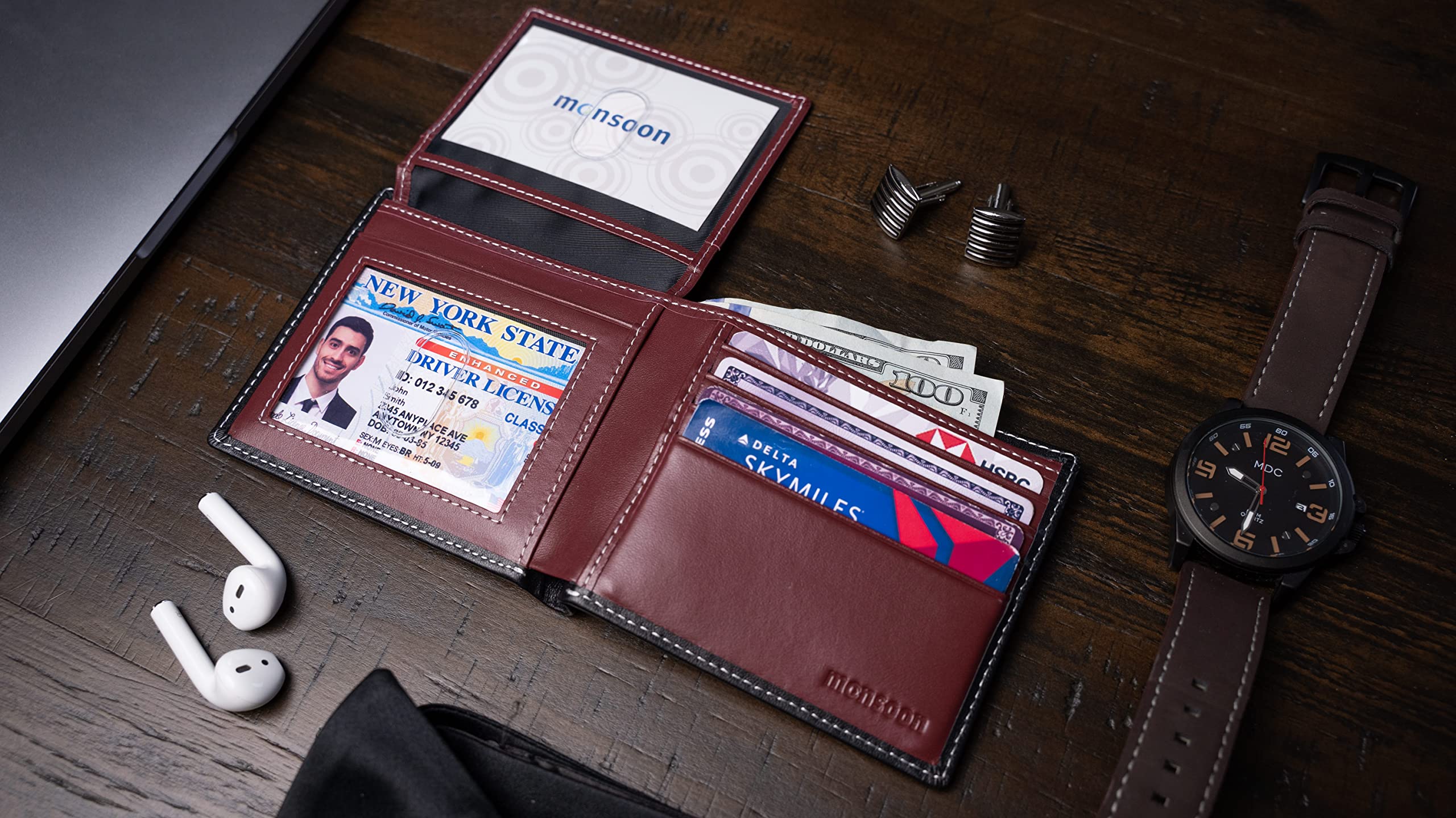 Snapklik.com : Monsoon SIERRA Genuine Leather Mens Wallet RFID Blocking ...