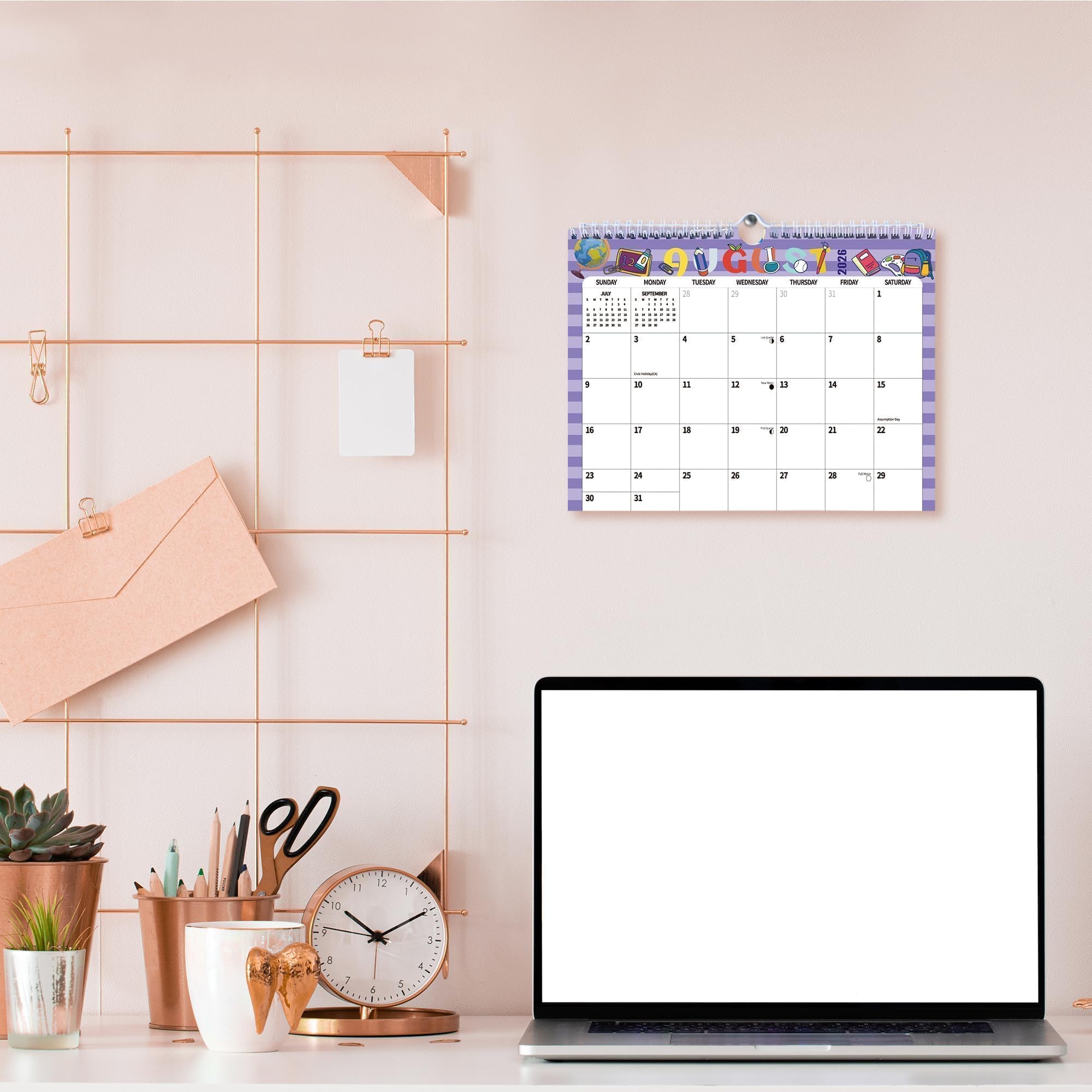 2024 Kalender Doodle Hängender Wandkalender Schreibtisch Monatlicher Desktop-Planer Pad Papier November 2023 - Dezember 2024, 28,5 cm Zuhause, Schule, Büro