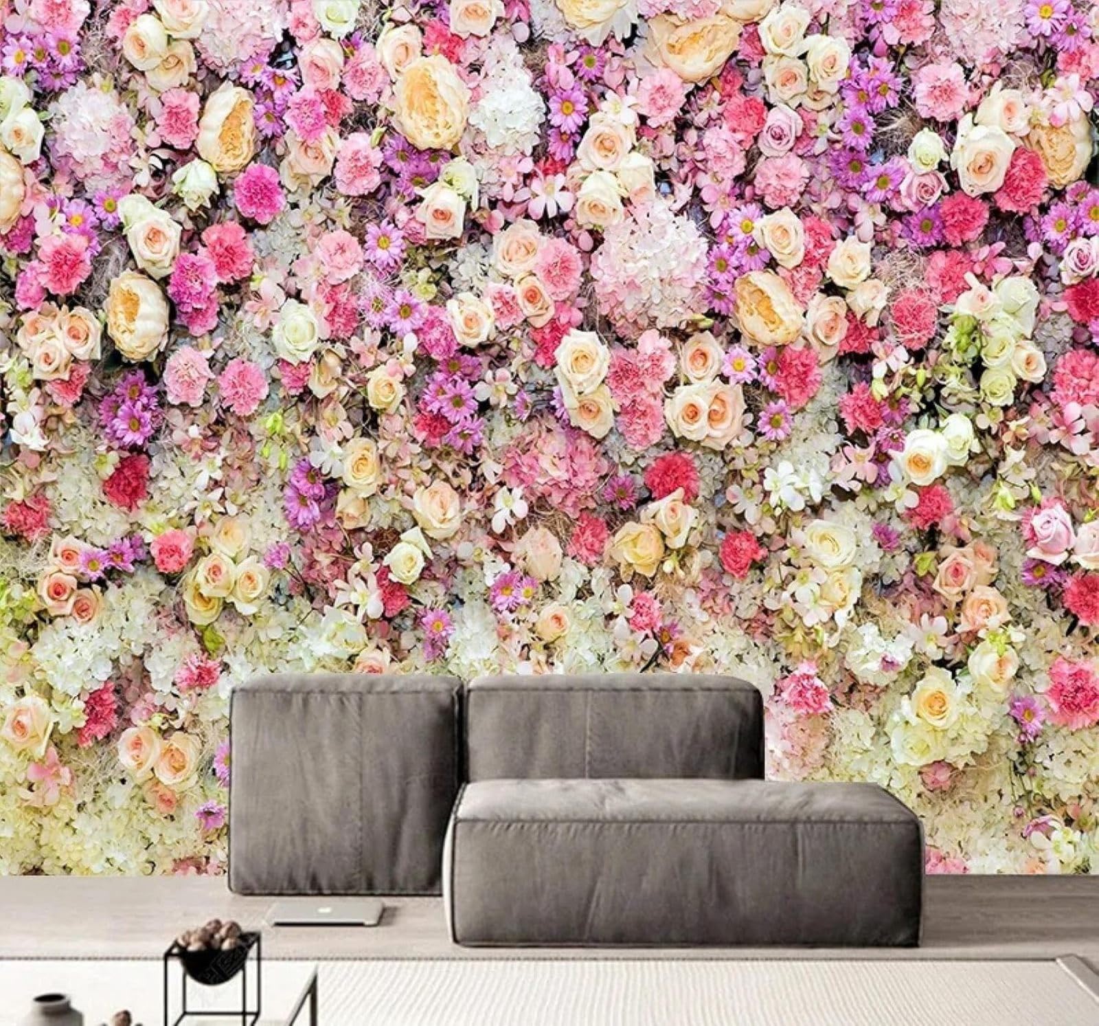 XLMING Beautiful Romantic Three Dimensional Pastoral Floral 3D Wallpaper Premium Textured Silk Study Dining Living Room Bedroom Sofa TV Wall Easy Install-430cm×300cm