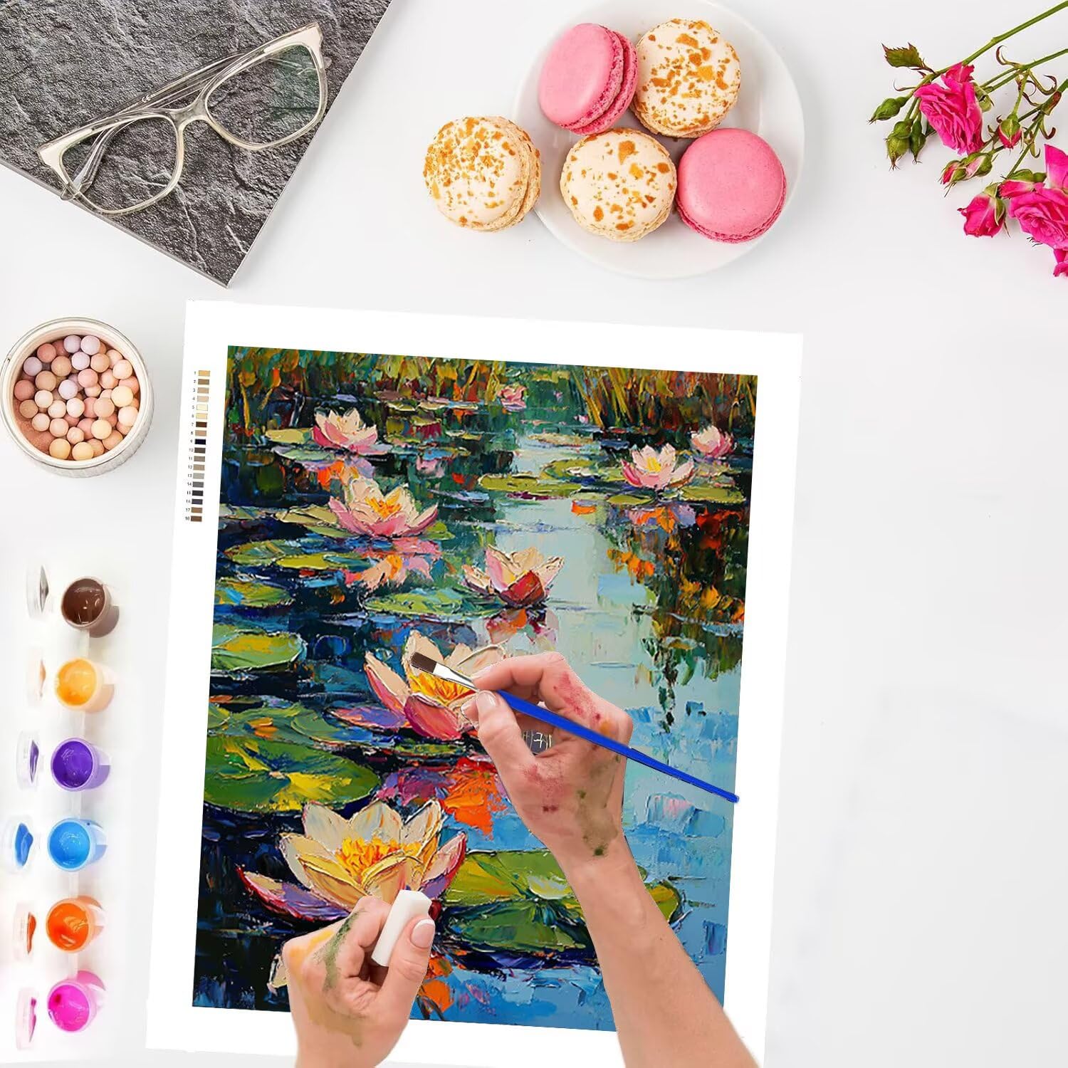 WEISHIWE Nénuphar Peinture Numero Adulte Kits, 80x100cm m-920