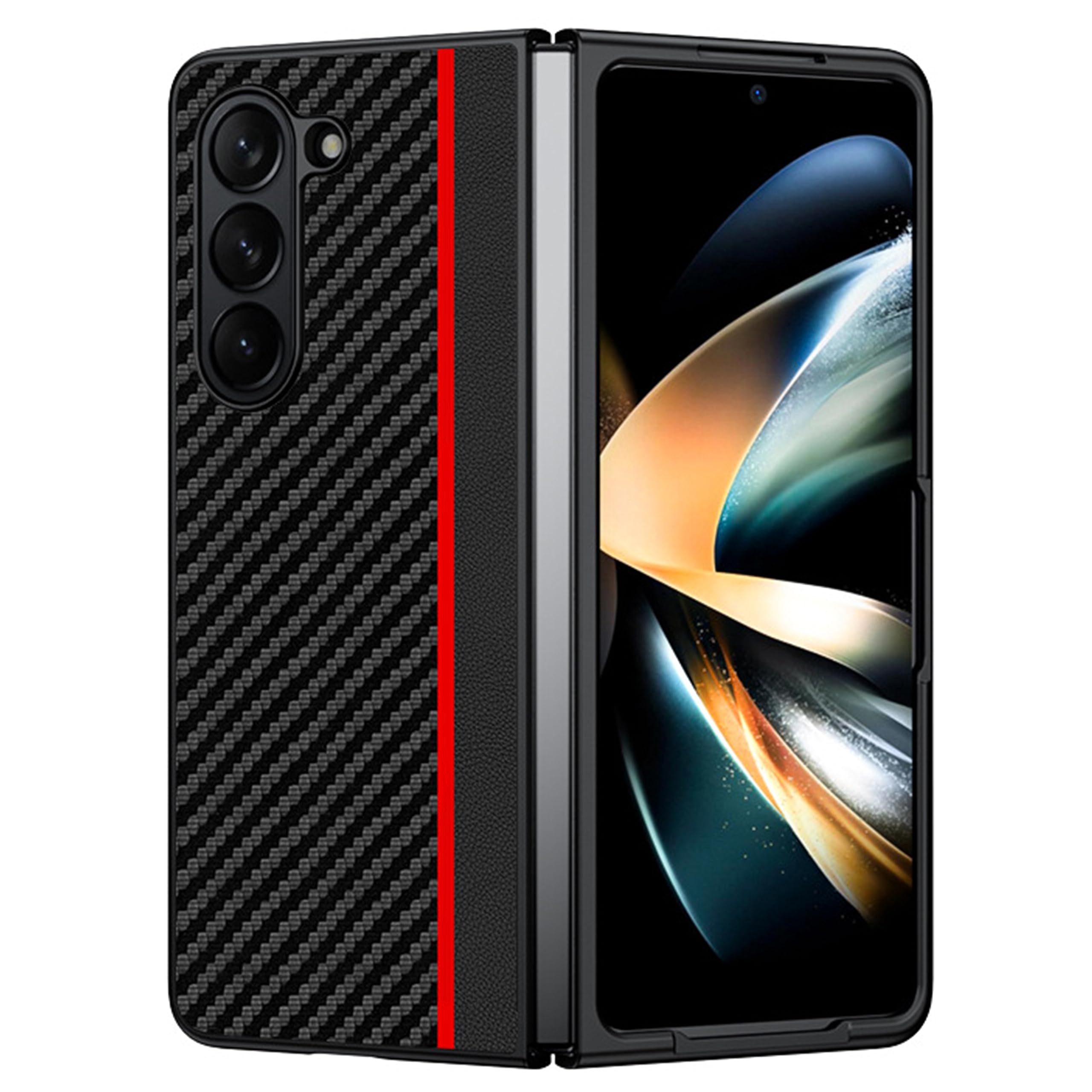 Amazon Basics Back Case Cover for Samsung Galaxy Z Fold 5 (Faux Leather_Carbon-Red) (B0CF9SQF49) Amazon Price History, Amazon Price Tracker