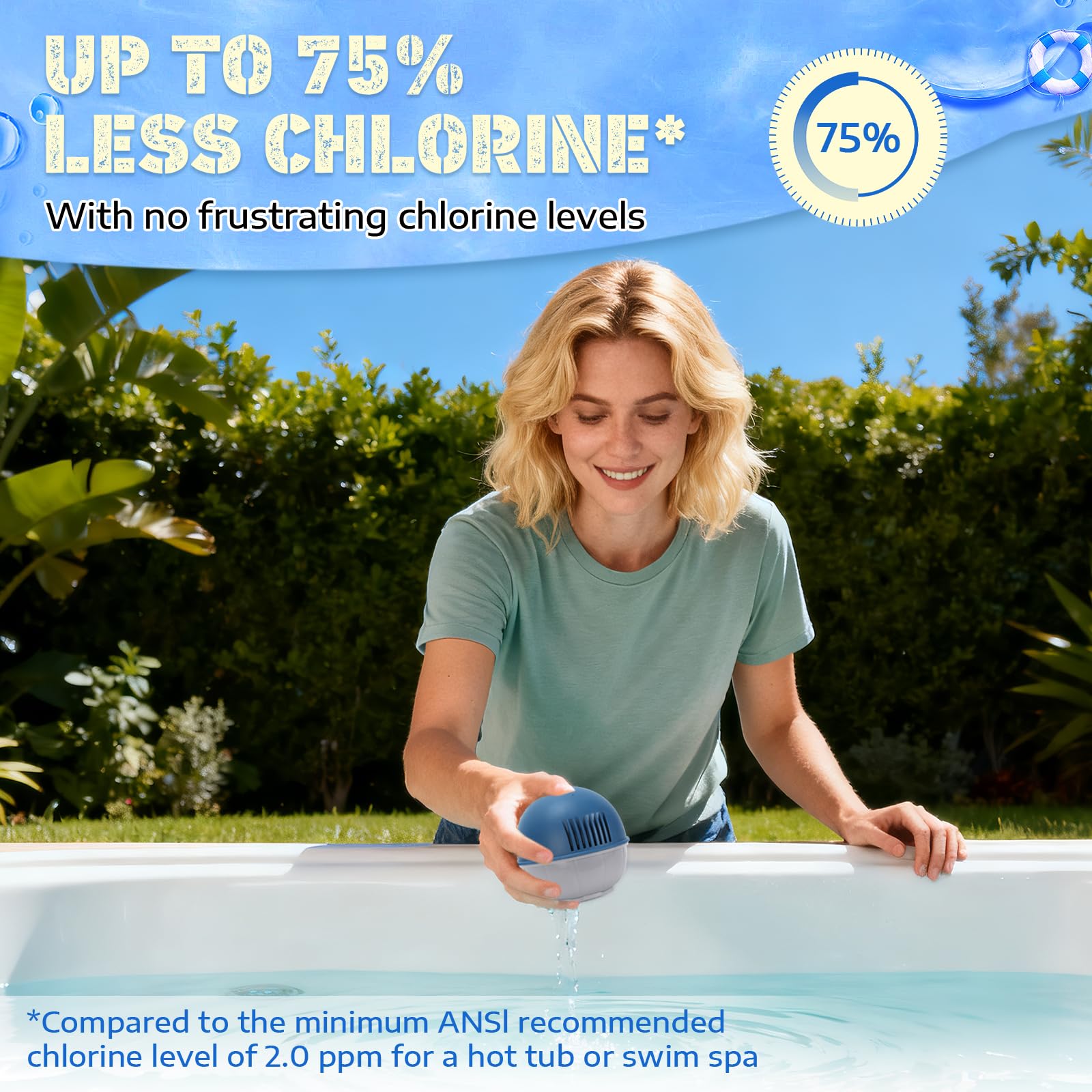 Hot Tub Floating System Mineralkartusche + vorgefüllte Ersatzkartusche 3er-Pack, kompatibel mit Frog Ease Floating System, selbstregulierende Wasseraufbereitung