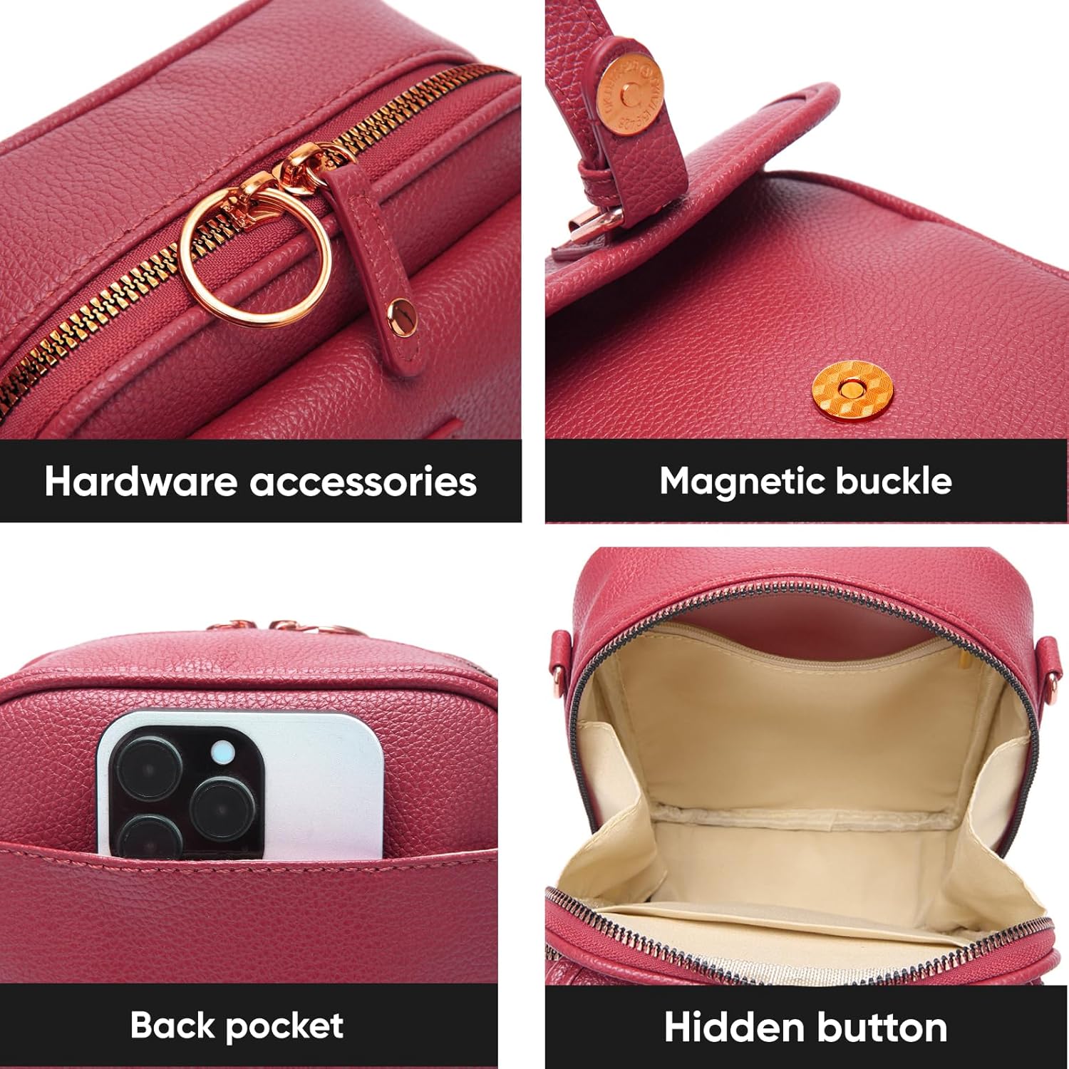 1060 Crossbody Bags for Women Anti-Theft Vegan Purse with Card Slots, Travel Shoulder Bag, Waterproof Crossbody Purse - Image 6