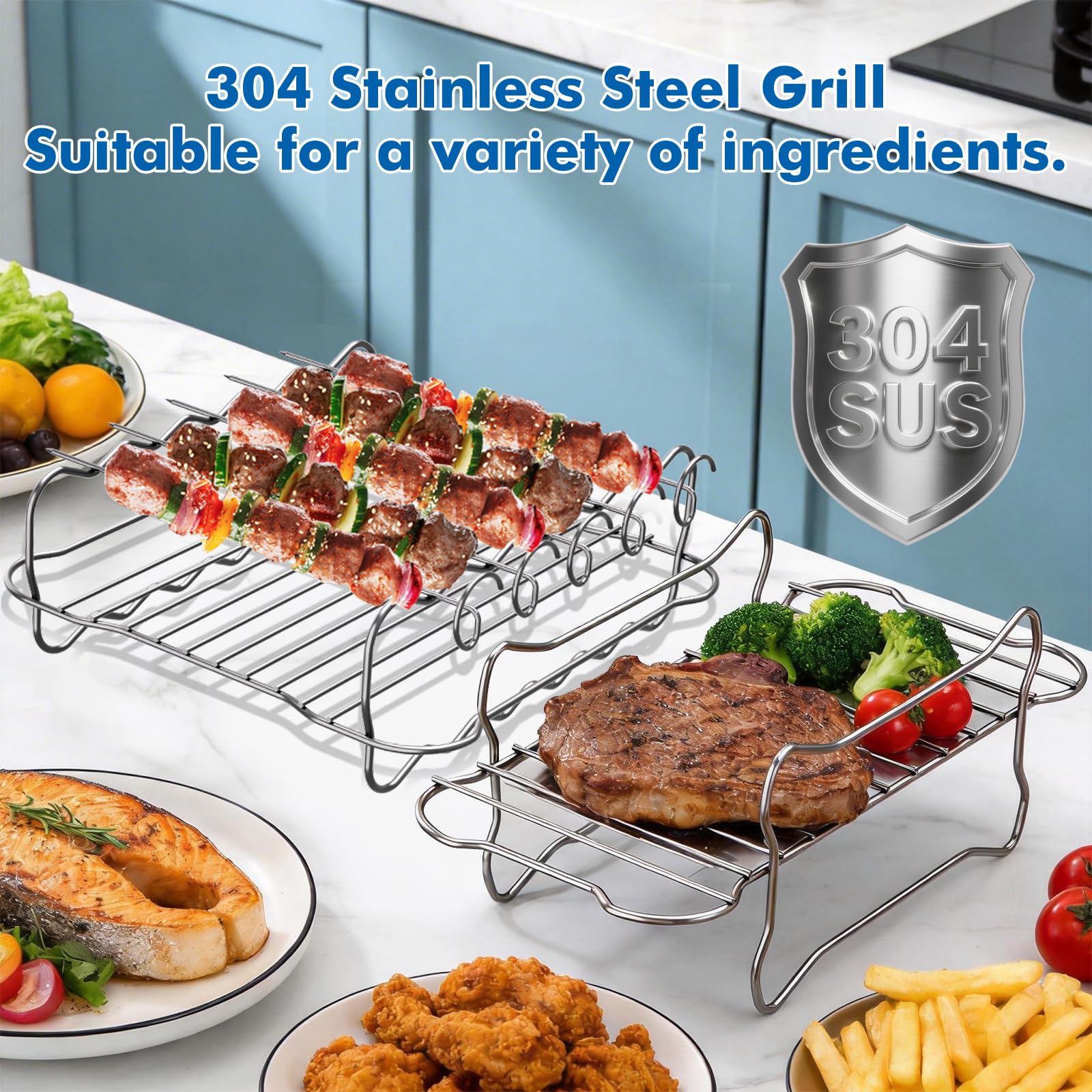 Airfryer Accessori per Philips Airfryer Dual Basket 3000 Series, NA350/NA352/NA353, 9L, 2 cestini, stampo in silicone per friggitrice ad aria calda, con griglia, teglia per pizza, stampo per pane