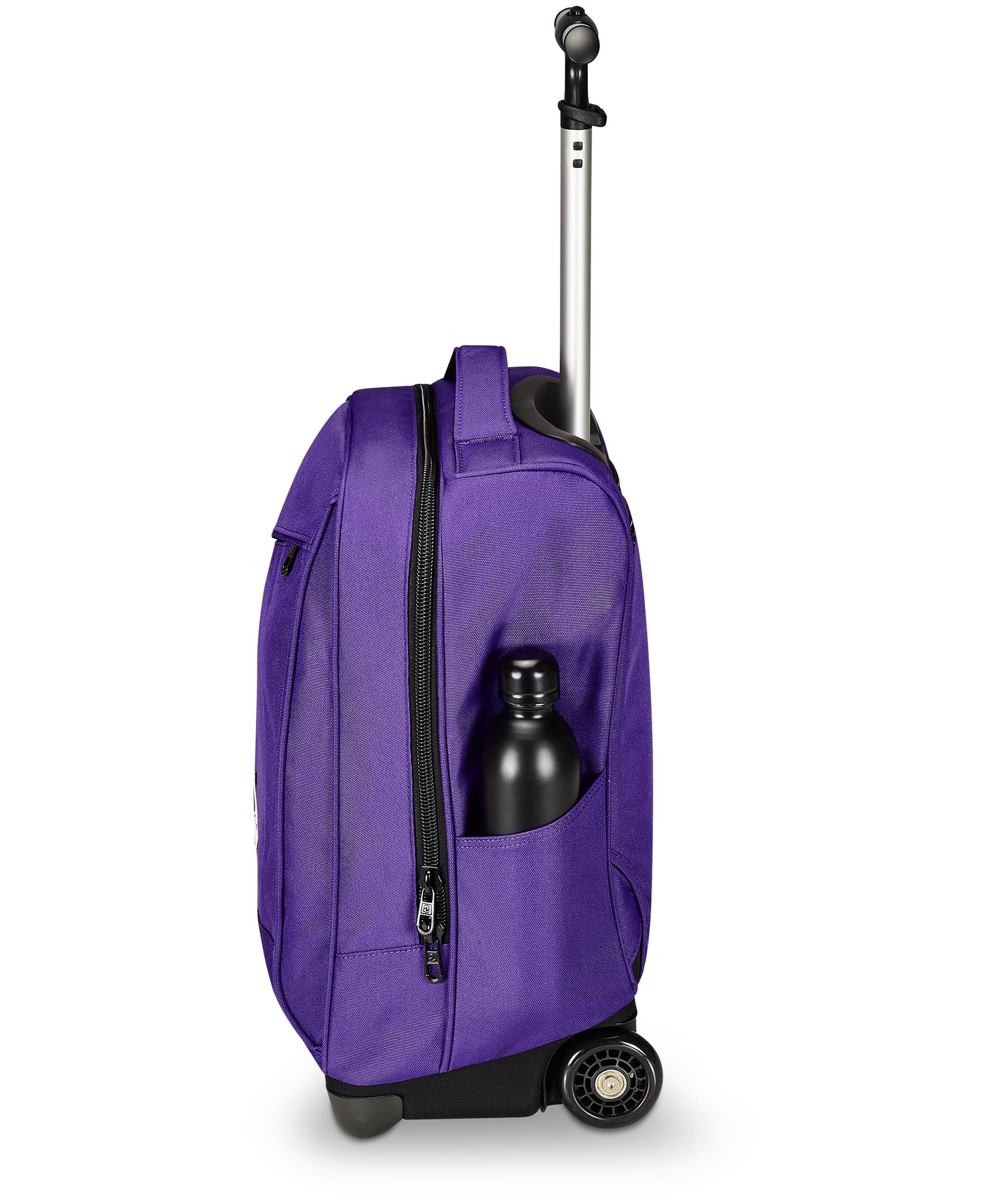 Invicta Trolley Scuola Benin Solid, Viola, 2 in 1, Con Spallacci Uso Zaino, Tasca porta Borraccia e Porta Laptop, Scuola & Viaggio, Ragazzi