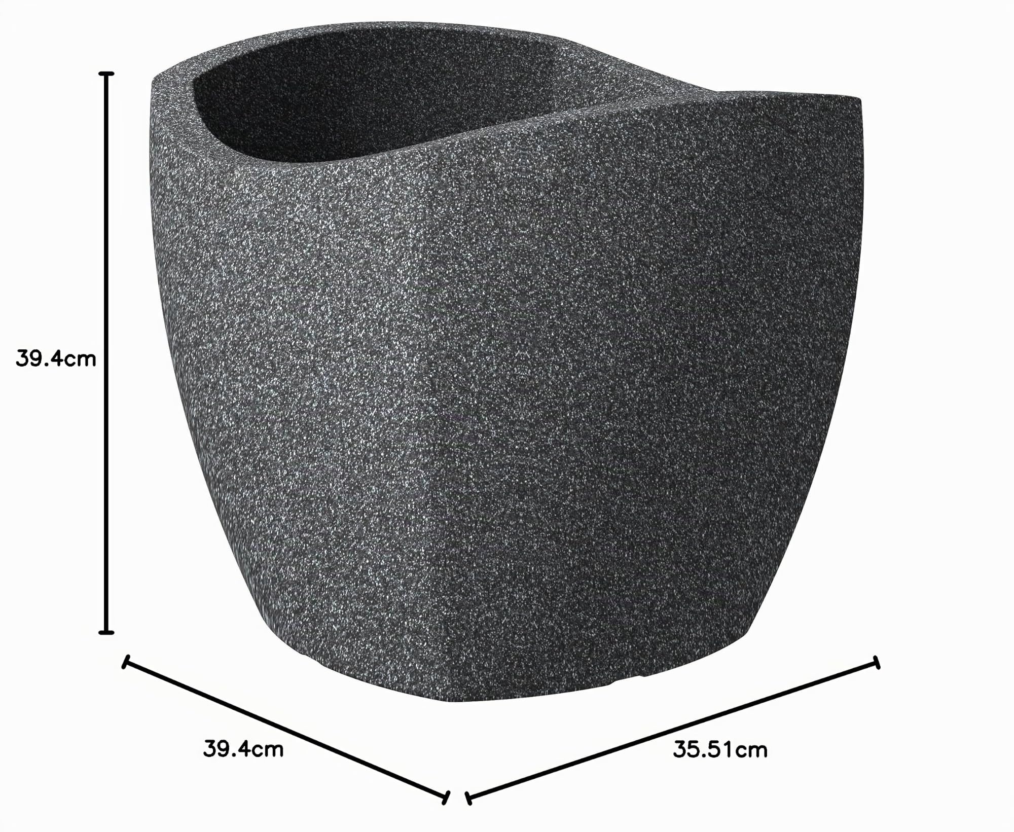Scheurich 55360 256/40 Wave Globe Cubo Pot de Fleurs Plastique Granit Noir 40 x 40 x 36 cm