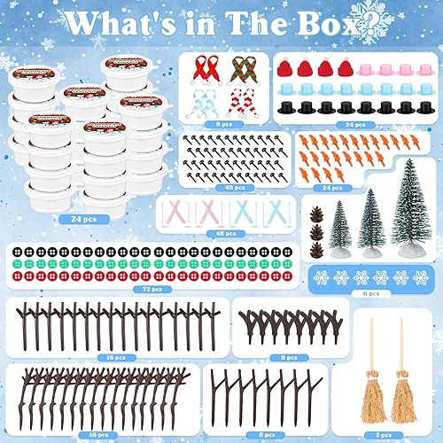 Miniatura 2 de Kit de 24 unidades de muñeco de nieve de arcilla para modelar, muñeco de nieve para manualidades, manualidades de Navidad para niños, manualidades