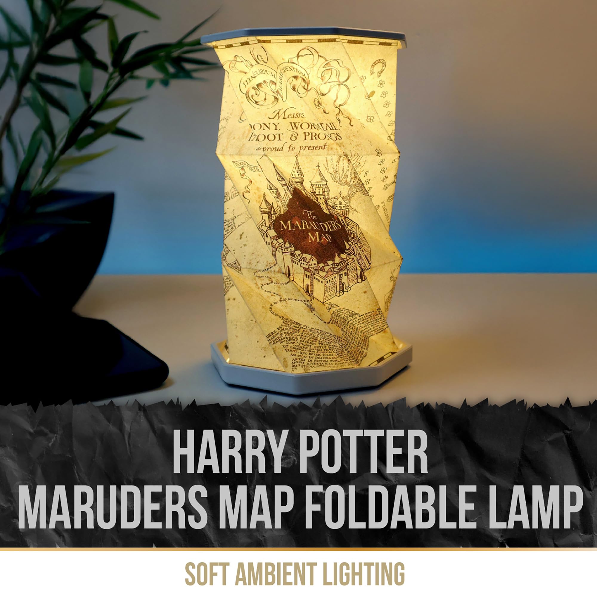 Nemesis Now Lámpara LED plegable de 21 cm, activada por tacto, luz recargable USB-C, producto único de ventilador, regalos y decoración para coleccionistas - Harry Potter