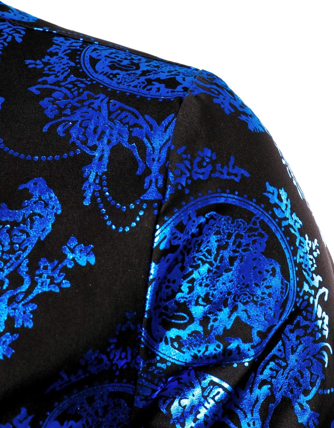 ZEROYAA Men's Luxury Baroque Shiny Design Slim Fit Long Sleeve Button up Dress Shirts - Image 4