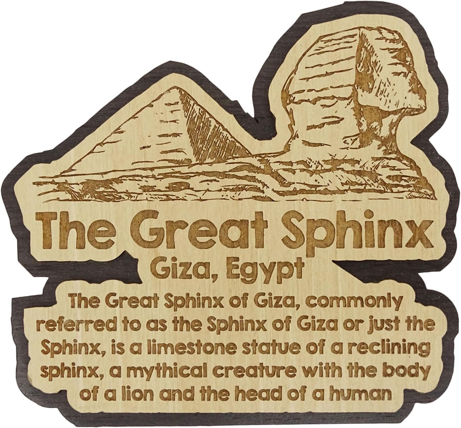 PrinttooEngraved Wooden The Great Sphinx Giza Souvenir Fridge Magnet Collectibles