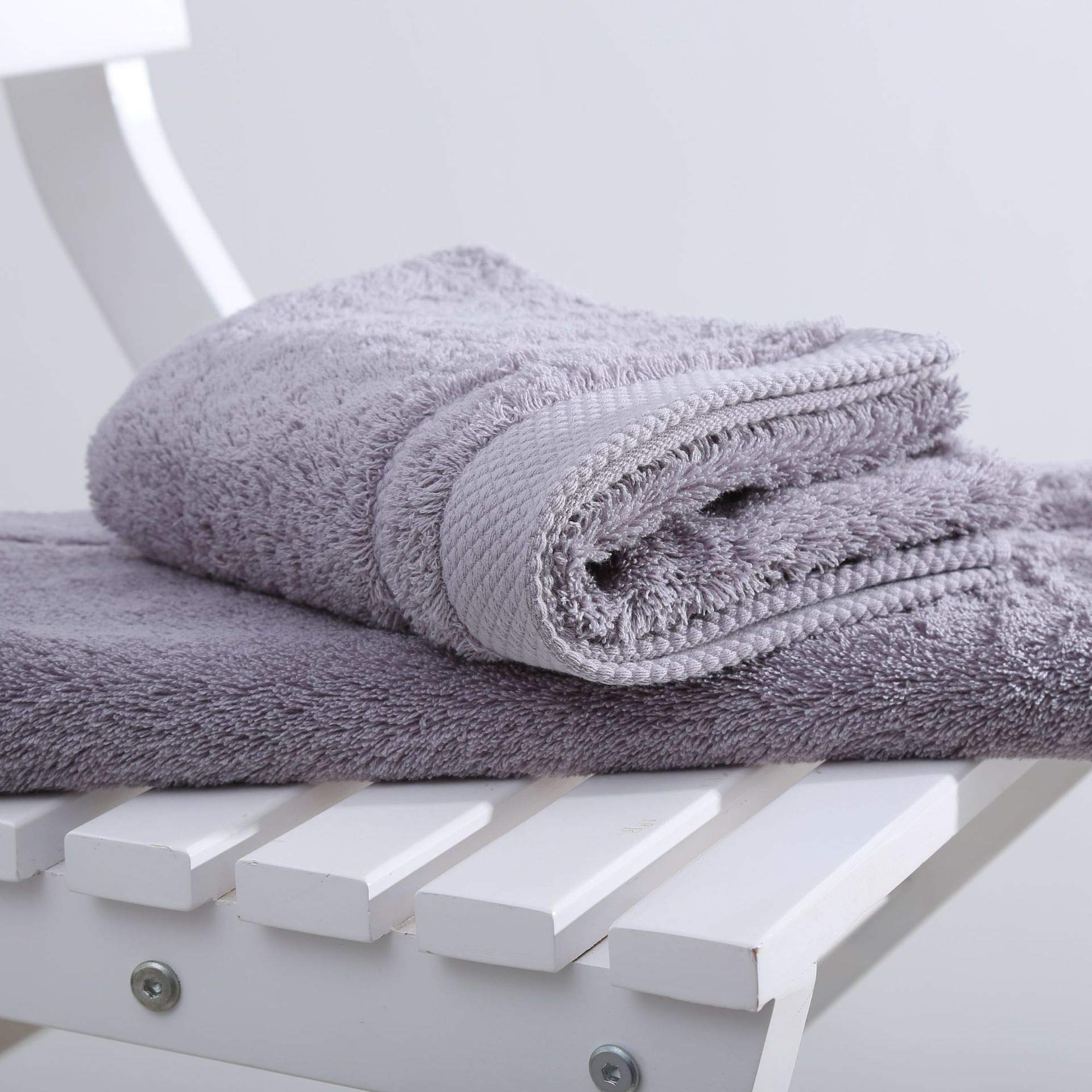 Juego de toallas de 6 piezas gris oscuro para el baño de casa