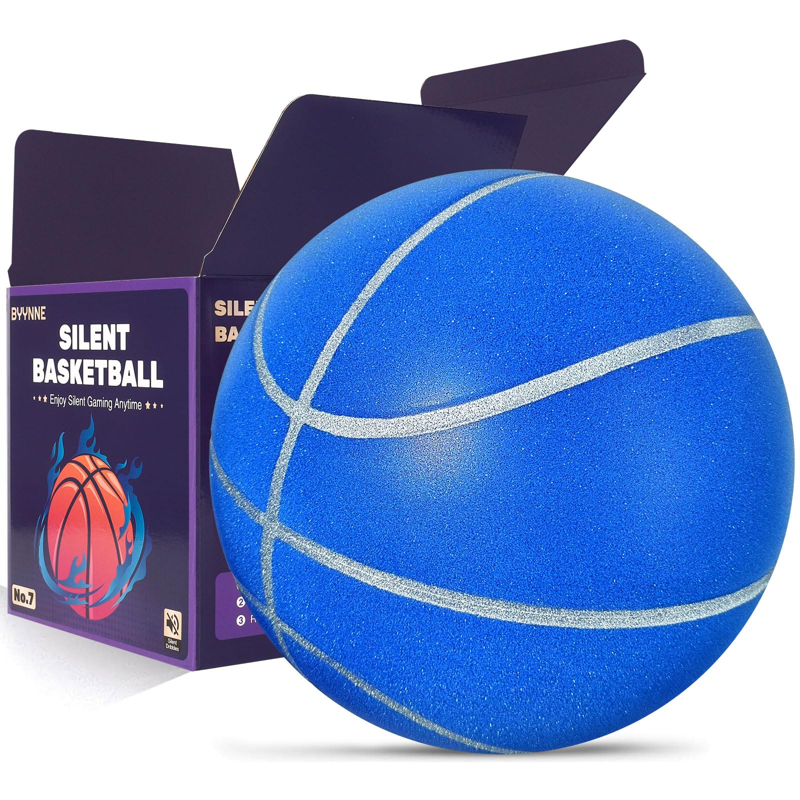 Silent Basketball Taglia 7 (74,9 cm) – Pallacanestro da interno silenzioso per dribbling silenzioso e allenamento indoor, Pro Grooved Airless PU Foam Basket – Real Feel Higher Bounce Silenzioso