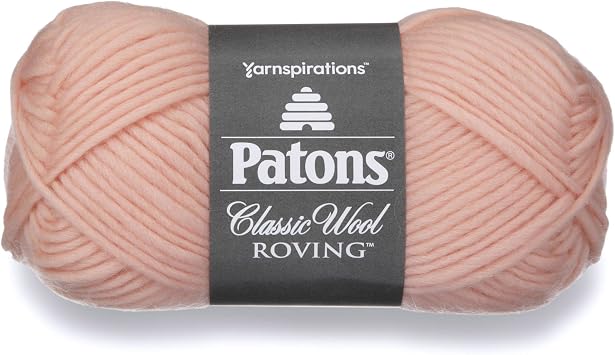Patons Classic Wool Roving Yarn, 3.5 oz, Pale Blush, 1 Ball