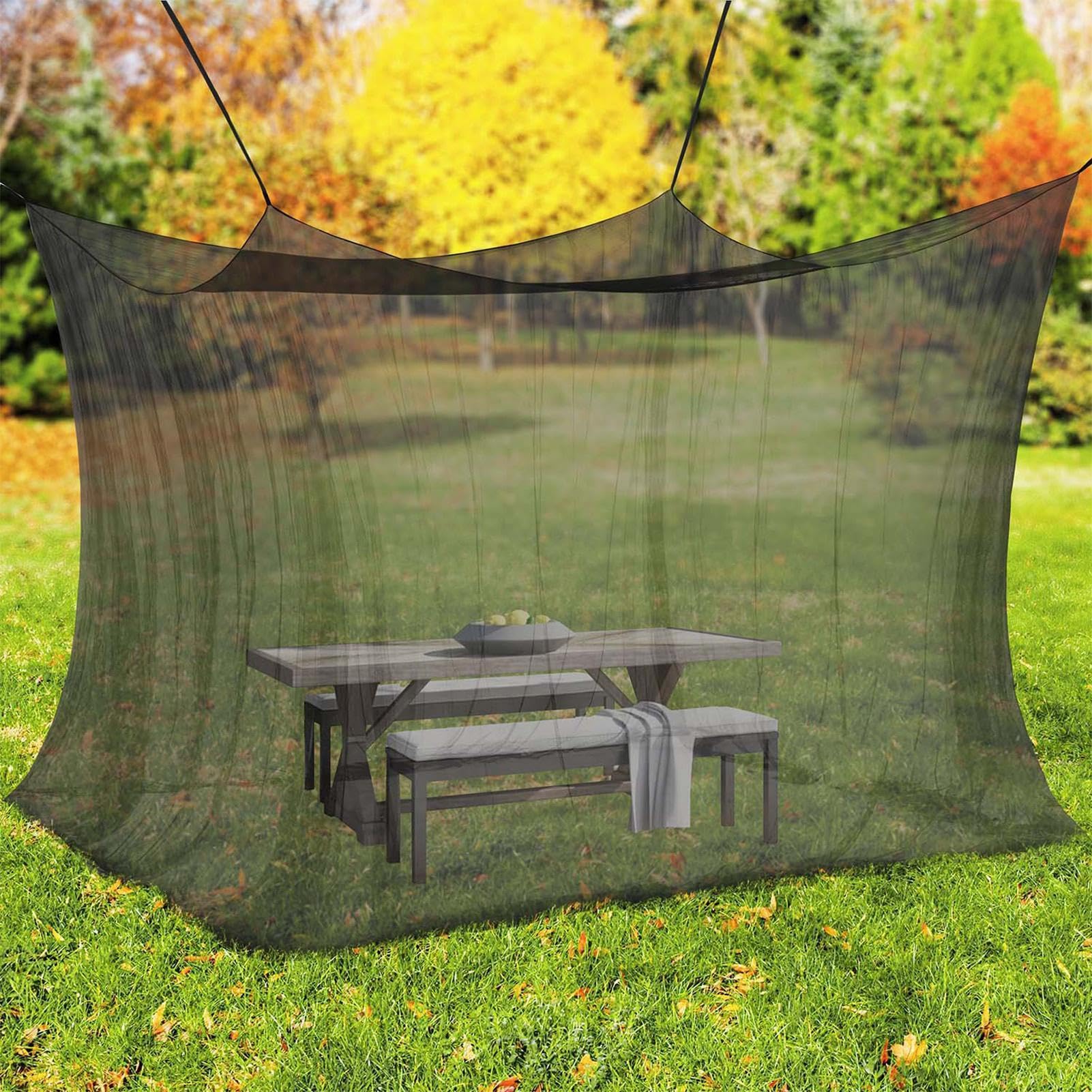 Zanzariera da campeggio, 300 x 300 x 250 cm, rete a baldacchino per esterni, giardino, patio, balcone, cortile, pergola, gazebo, da per interni