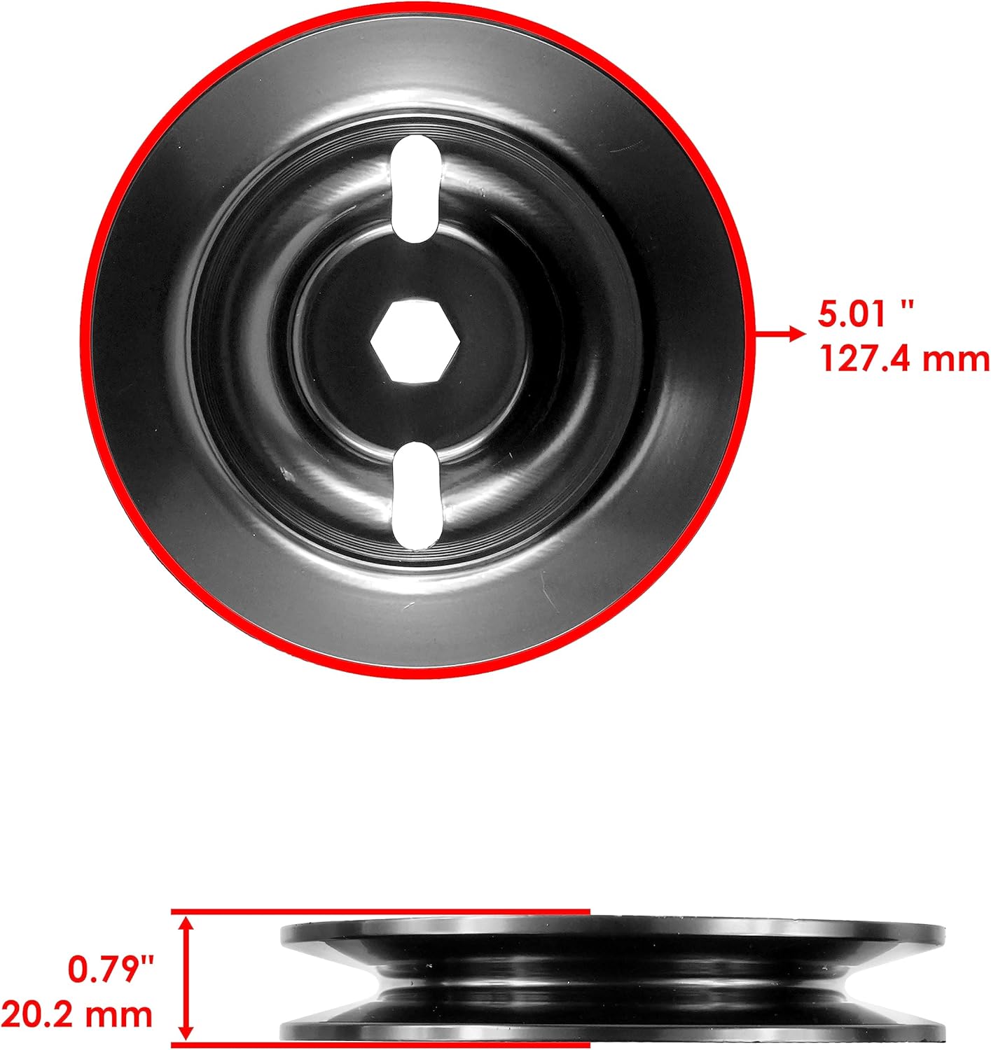 Caltric 48" Deck Spindle & Pulley Compatible with John Deere 44L777 Z245 Z255 Z355E (- 050000) EZtrak Residential / AM137483 M155979