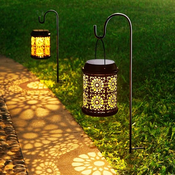 DenicMic Solar Lantern Outdoor Solar Lights Outdoor Hanging Lantern
