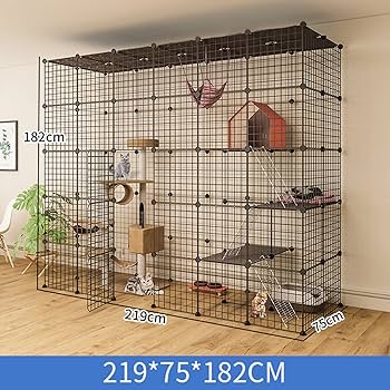Amazon.co.jp: 猫用屋外ケージ、3段猫ケージ大、ギニアピッグ