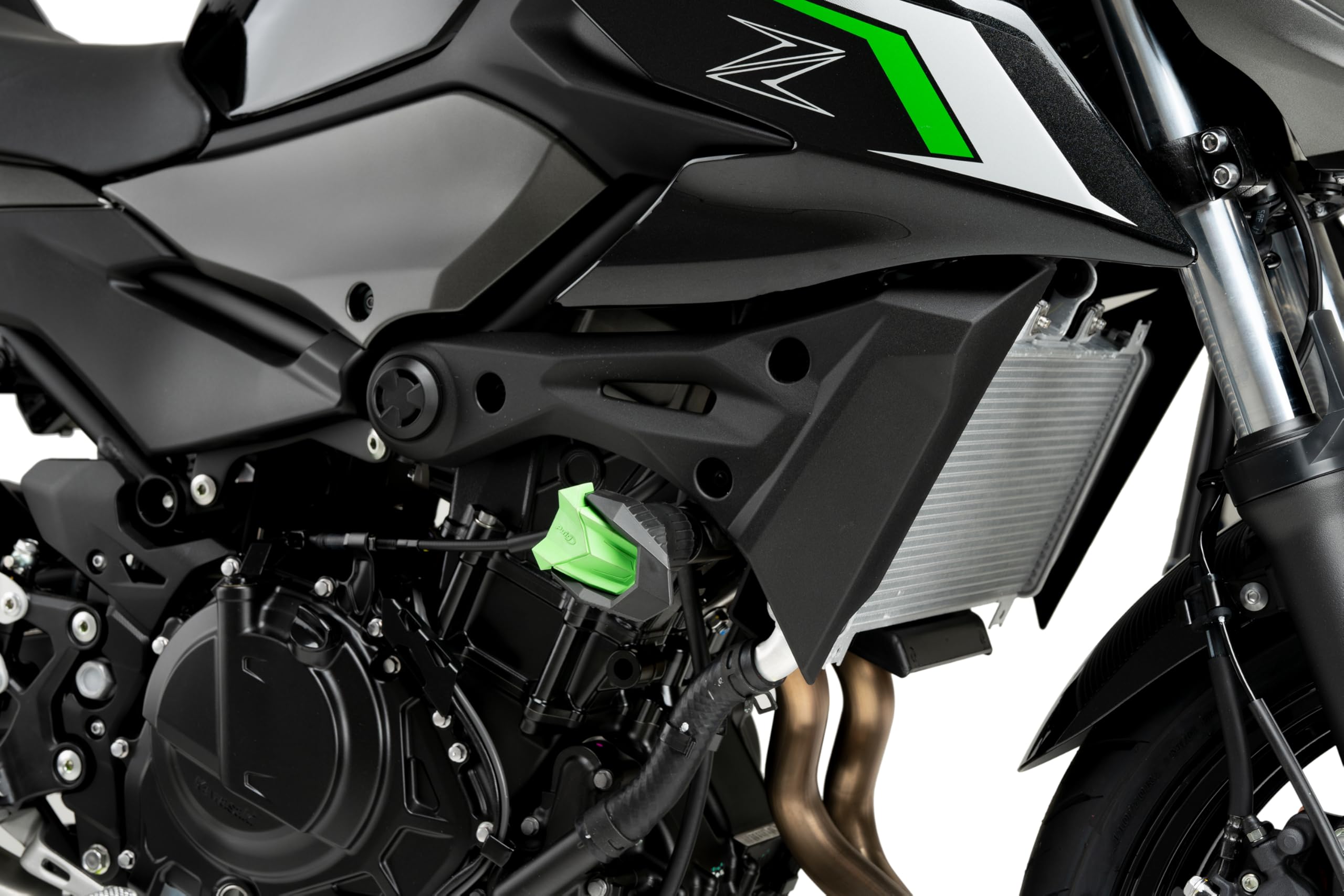 Puig 22011N Protectores de Motor R19 on topes de Nylon y diseño Compacto para protección Integral del chasis y Motor, Negro