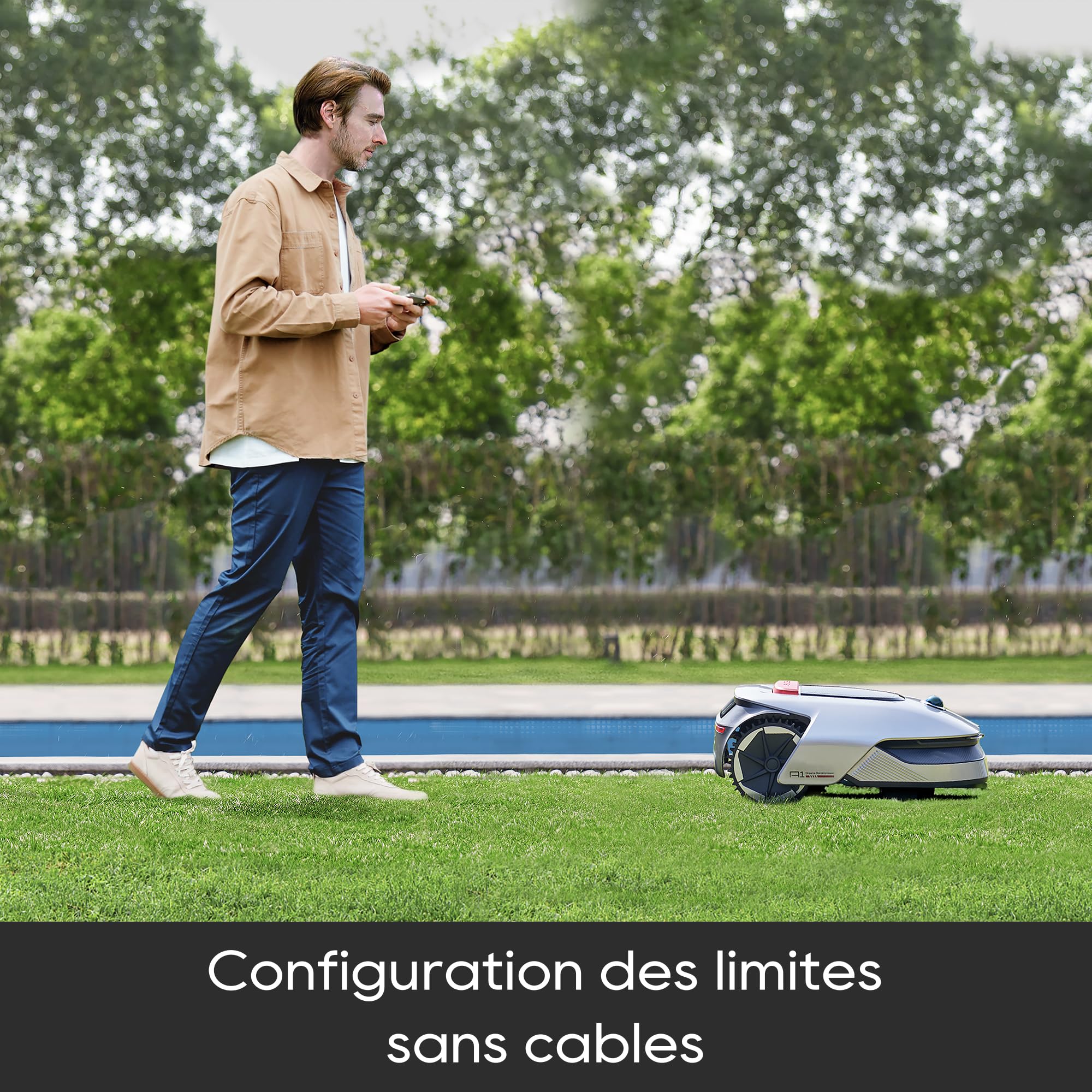 dreame A1 Robot Tondeuse Intelligente, Tondeuse à Gazon robotisée sans Fil périmétrique, Contrôle Aapplication, OmniSense Technologie, Gestion intuitive des Zones, Évitement Intelligent des Obstacles