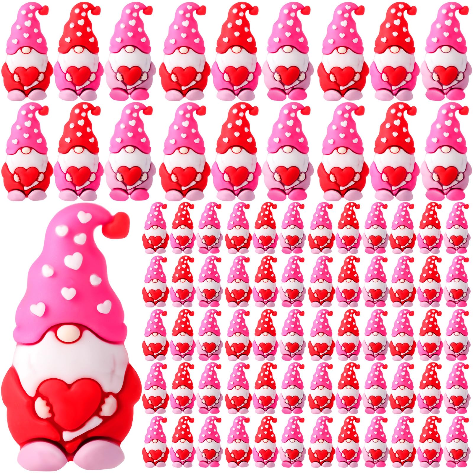 DoubleFill Mother's Day Mini Gnomes Figures Tiny Gnomes Figurines for Gifts Small Gnome to Hide Rubber Gnome Statues for Wedding Party(100 Pcs,3