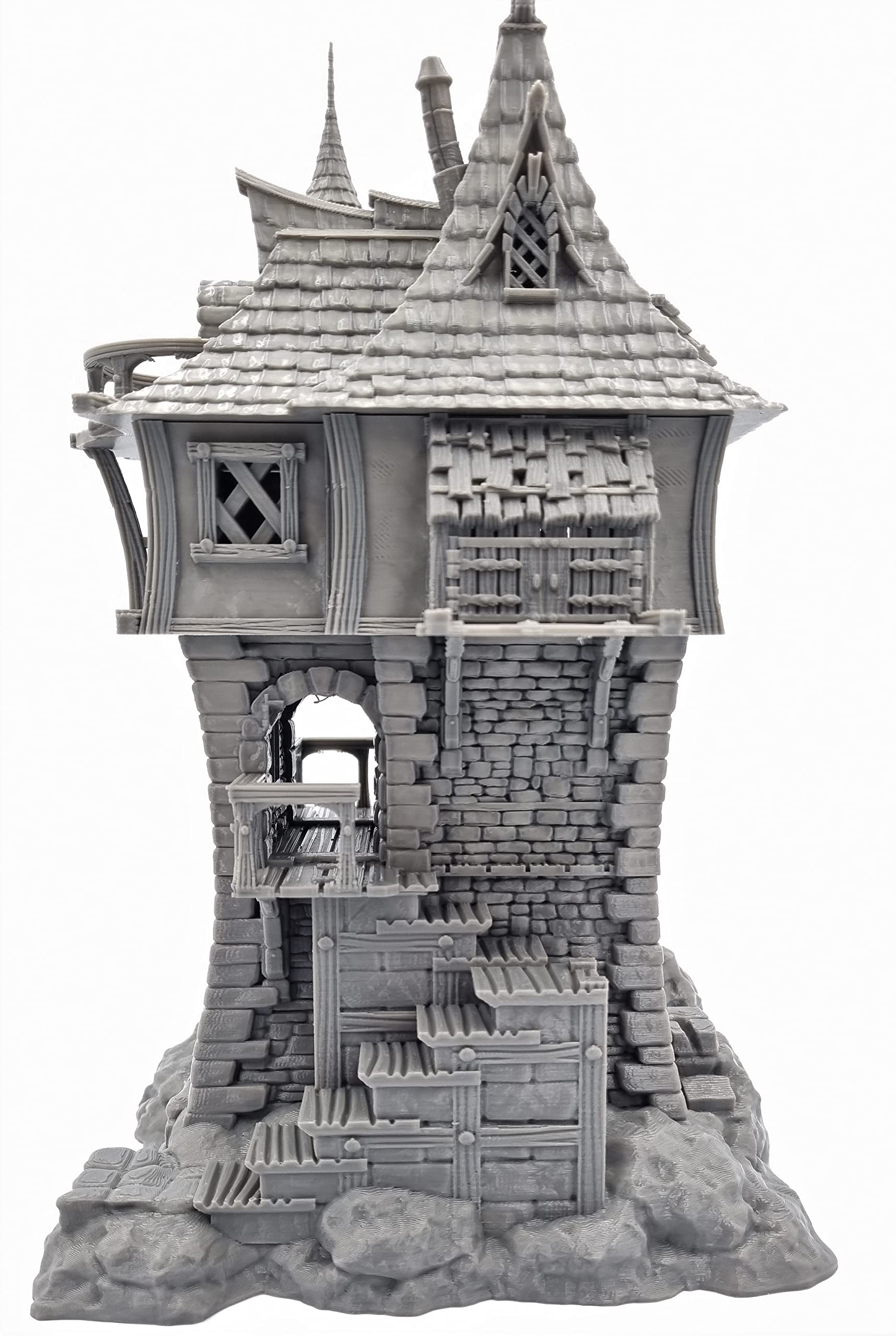 QP3D - Archmage's Manor Tower House, paesaggio fantasy per tavolo e giochi di ruolo, miniature da 28-32 mm, oggetti di scena per giochi di guerra, DnD D&D, stampati e verniciabili in 3D