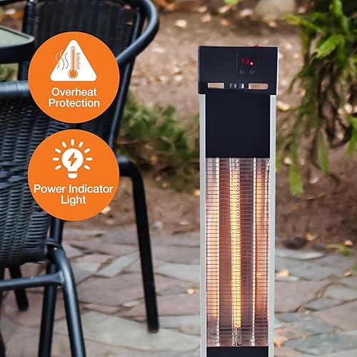 Miniatura 6 de Lifesmart Calentador de torre infrarrojo para exteriores, calor suplementario para garaje, terraza, patio, calentador eléctrico portátil