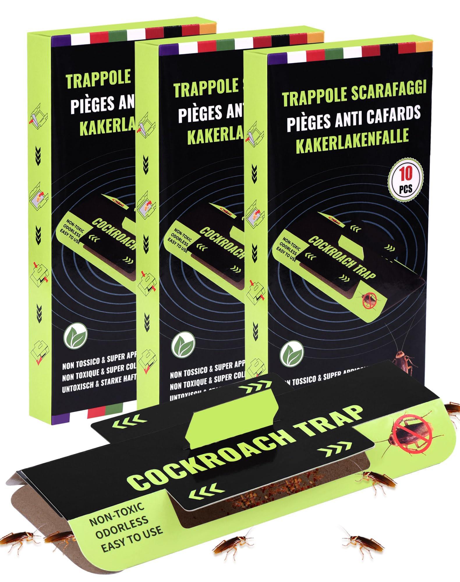 30 Pezzi Trappole Scarafaggi e Blatte Atossico e Insapore Trappola per Eliminare Scarafaggi Anti Blatte per Casa, Cucina, Soggiorno, Bagno, Ufficio, ecc, Proteggi i Bambini e gli Animali Domestici