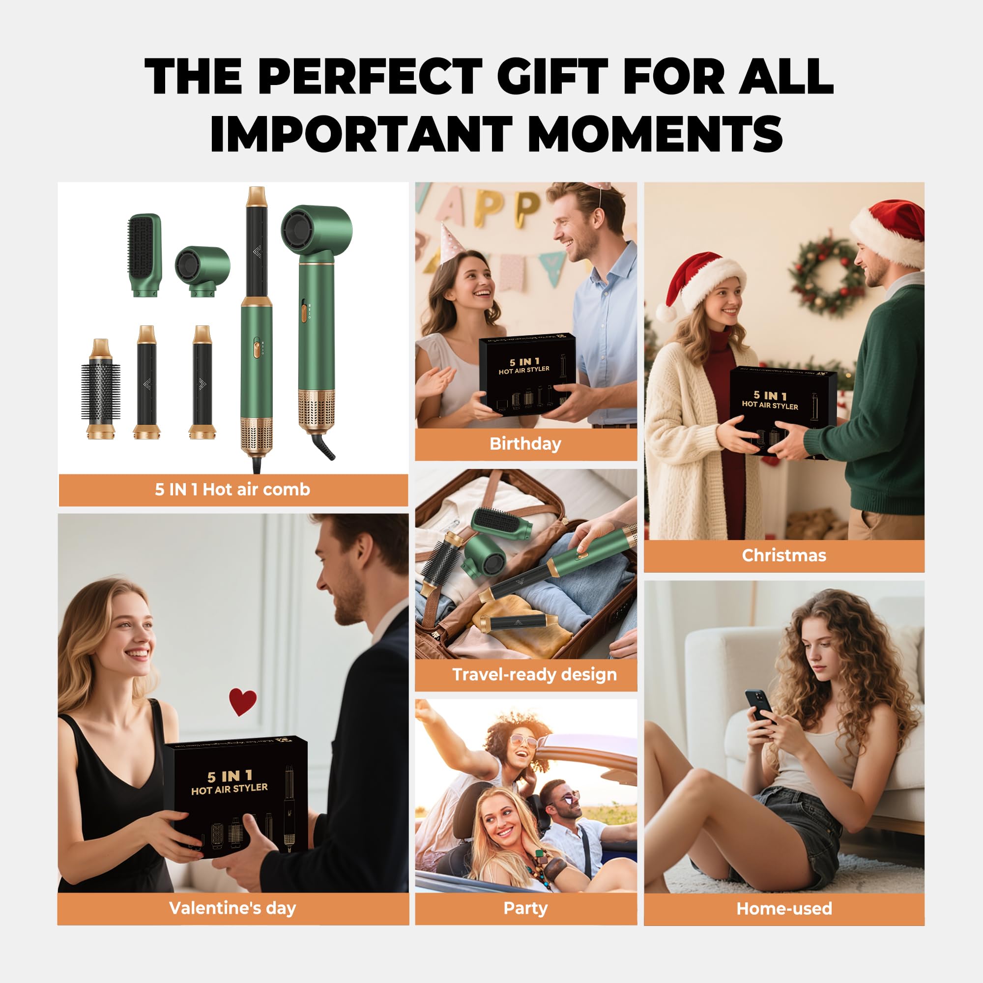 Airbrush 5 in 1 Hair Styler, 1000 W Haartrockner Air Brush 5 in 1 Air Styler